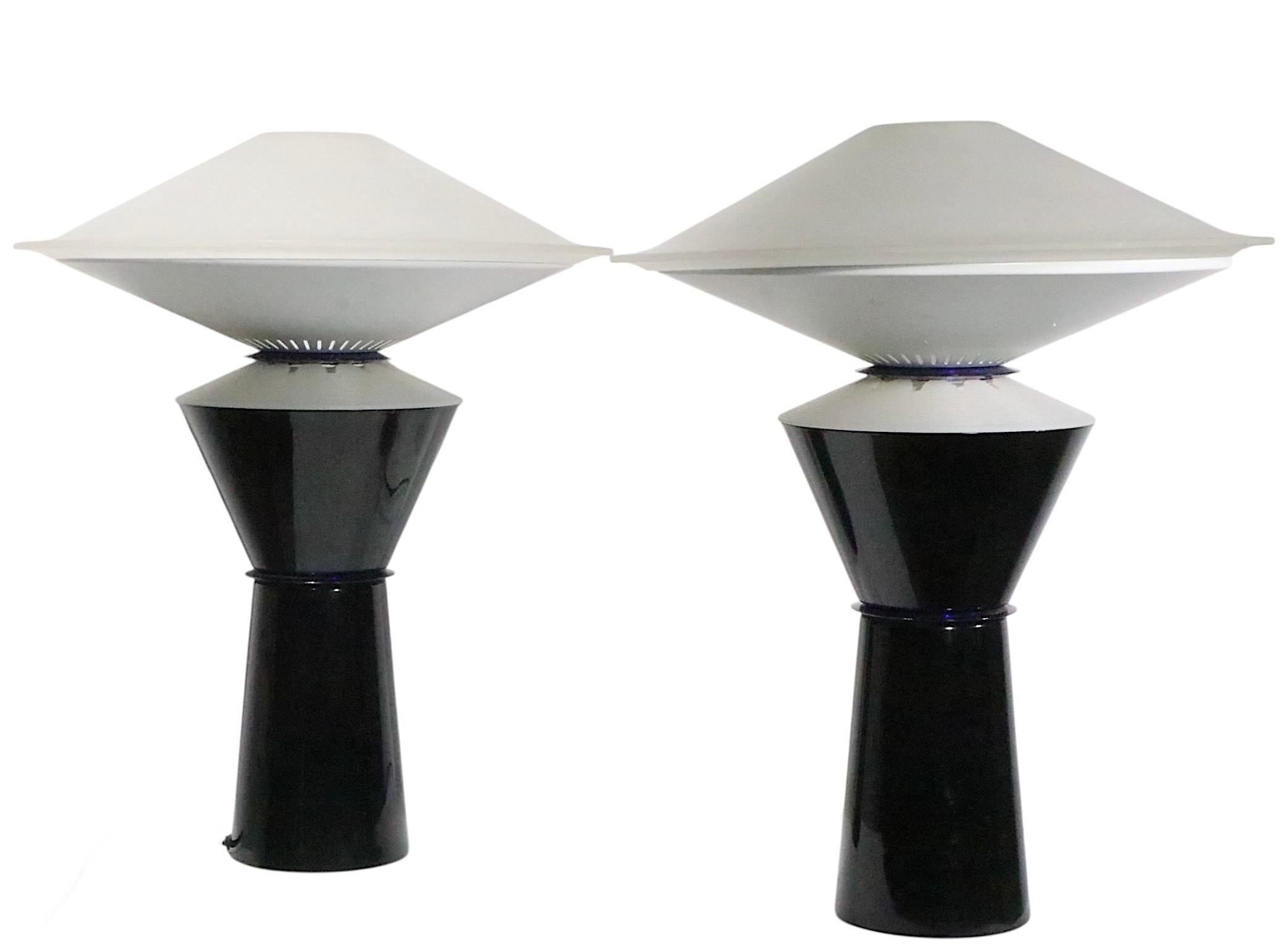 Pr. Italian Post Modern Table Lamps by Pier Ramella by Arteluce for Flos 1980's For Sale 2