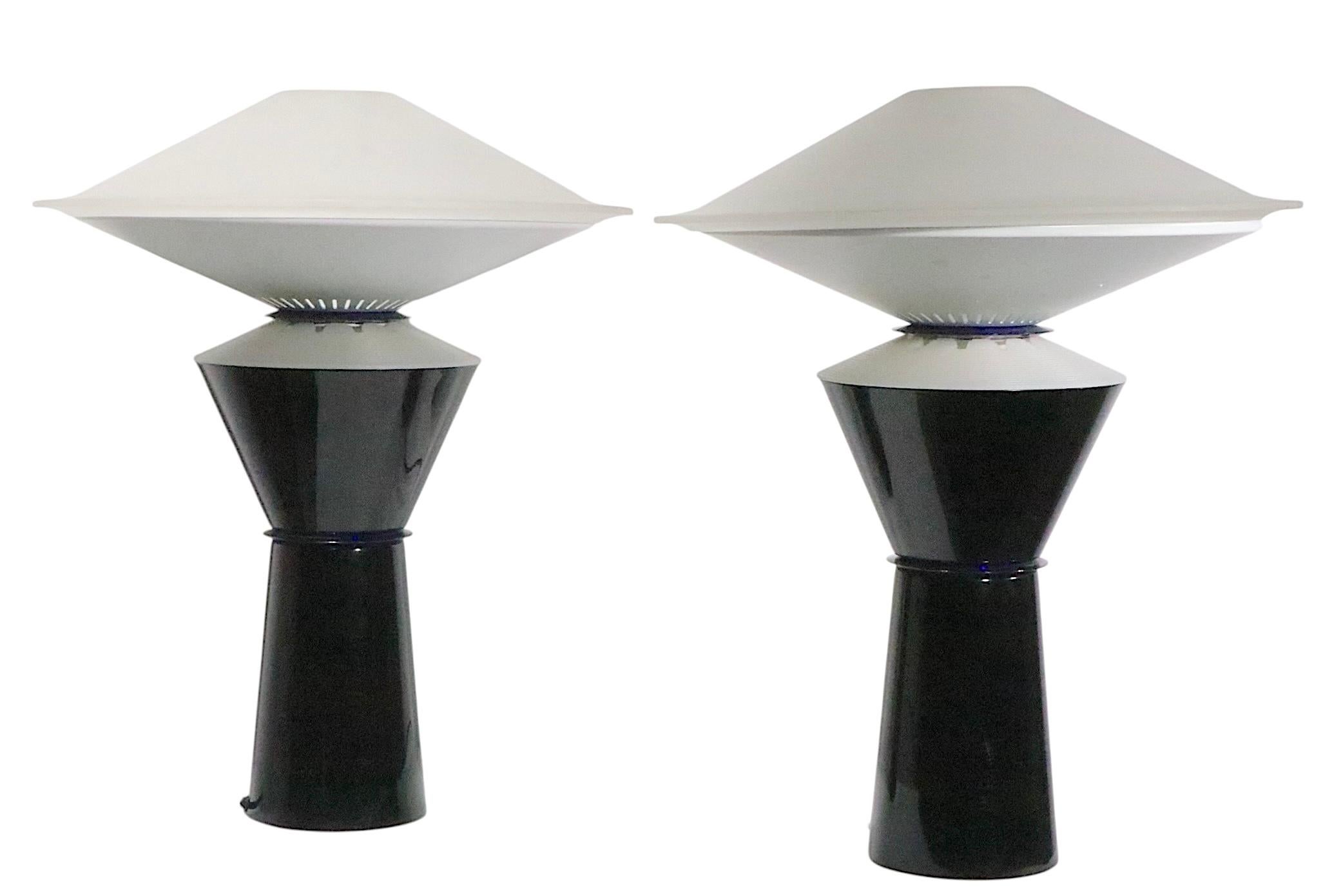 Pr. Italian Post Modern Table Lamps by Pier Ramella by Arteluce for Flos 1980's For Sale 3