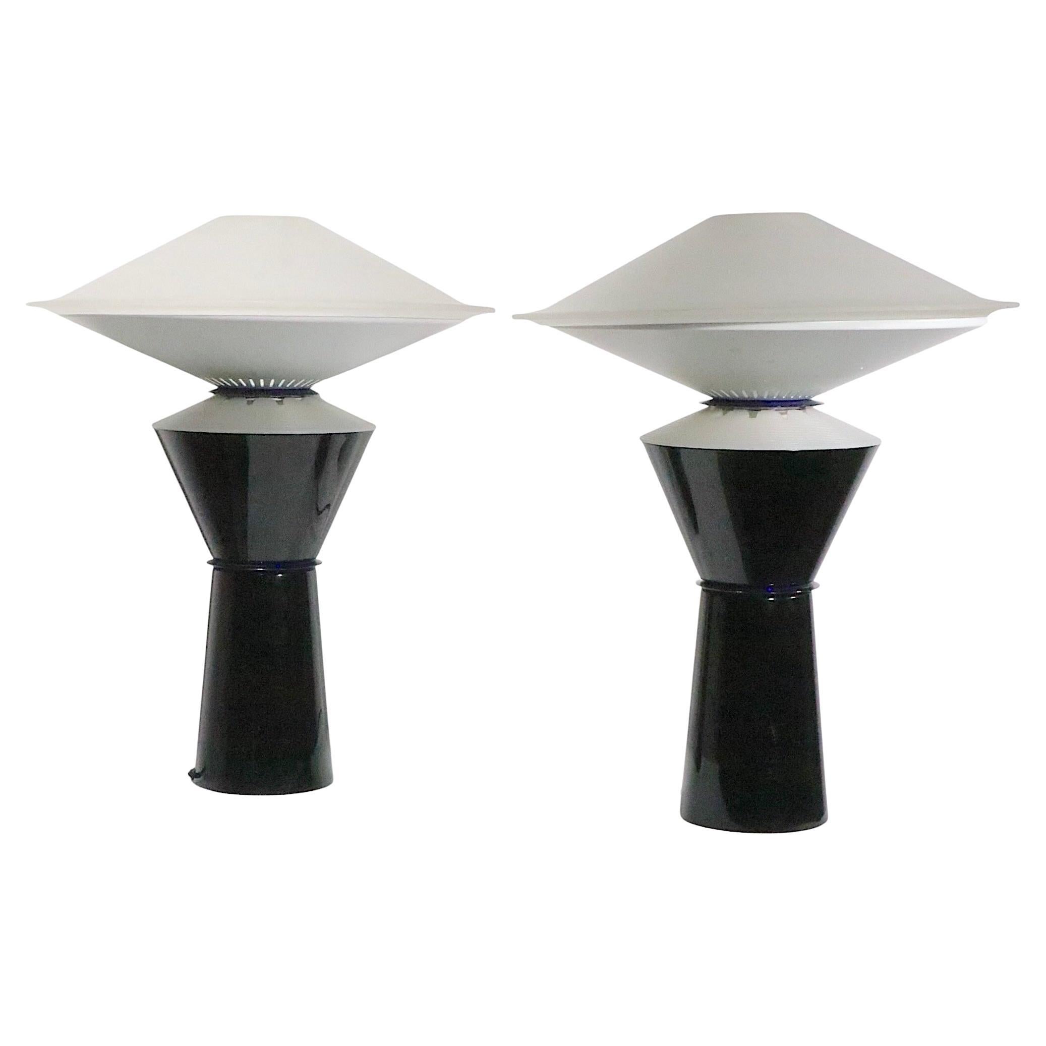 Pr. Italian Post Modern Table Lamps by Pier Ramella by Arteluce for Flos 1980's For Sale