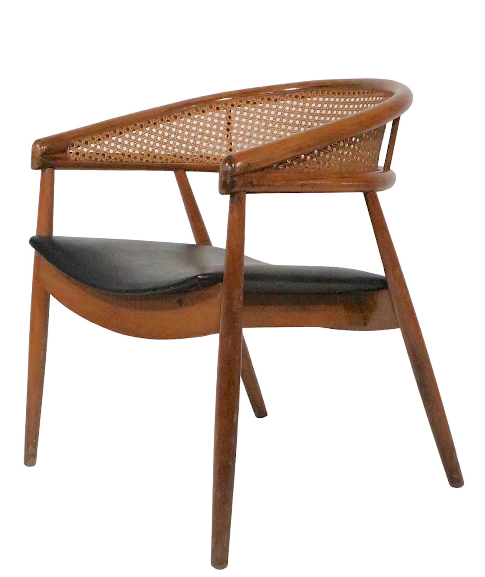 Pr James Mont  King Cole Style Arm Lounge Chairs Bentwood Frames and Caned Backs For Sale 12