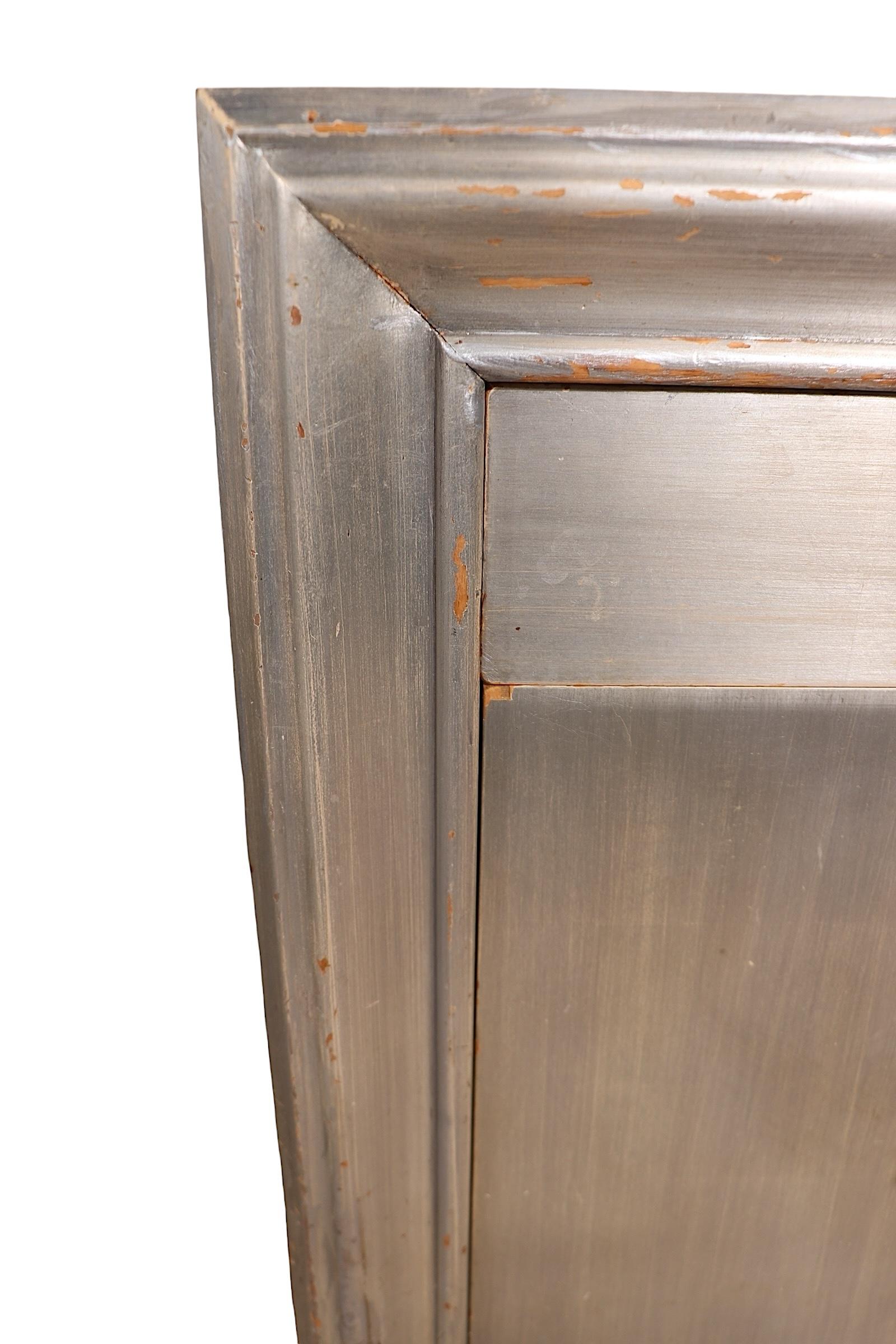 Pr. James Mont Nightstands in Silver Gilt Finish c 1940/50's For Sale 3