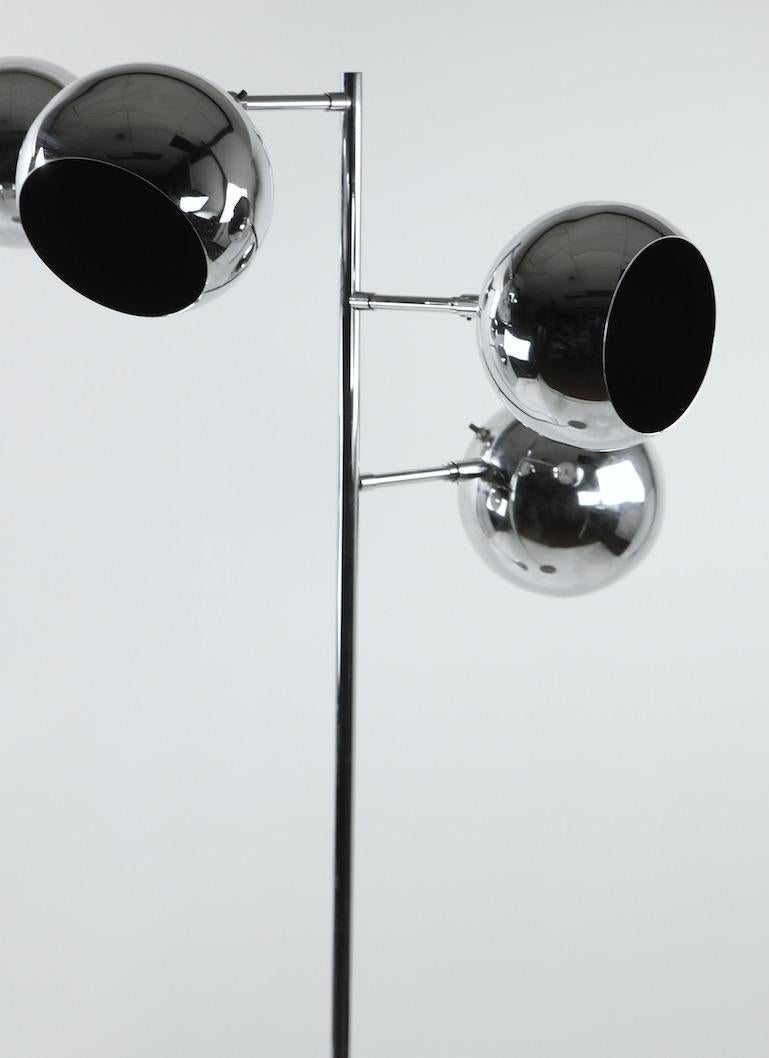Pair of Kotch and Lowy Chrome Ball Lamps 7