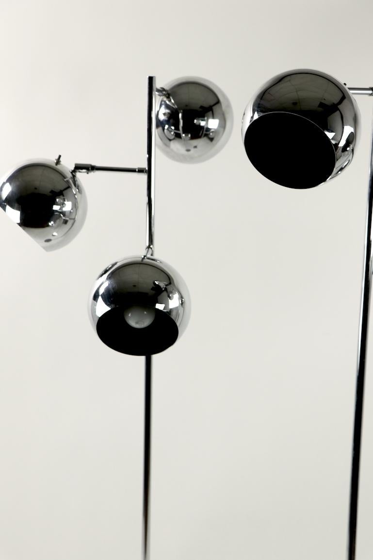 Pair of Kotch and Lowy Chrome Ball Lamps 8