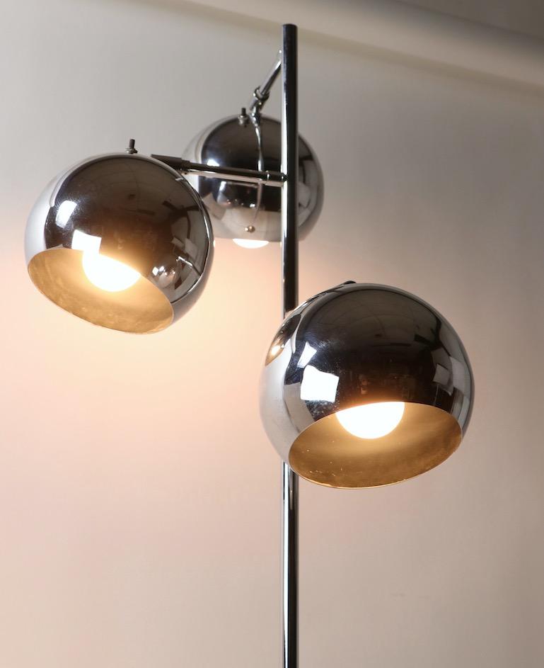 Pair of Kotch and Lowy Chrome Ball Lamps 1