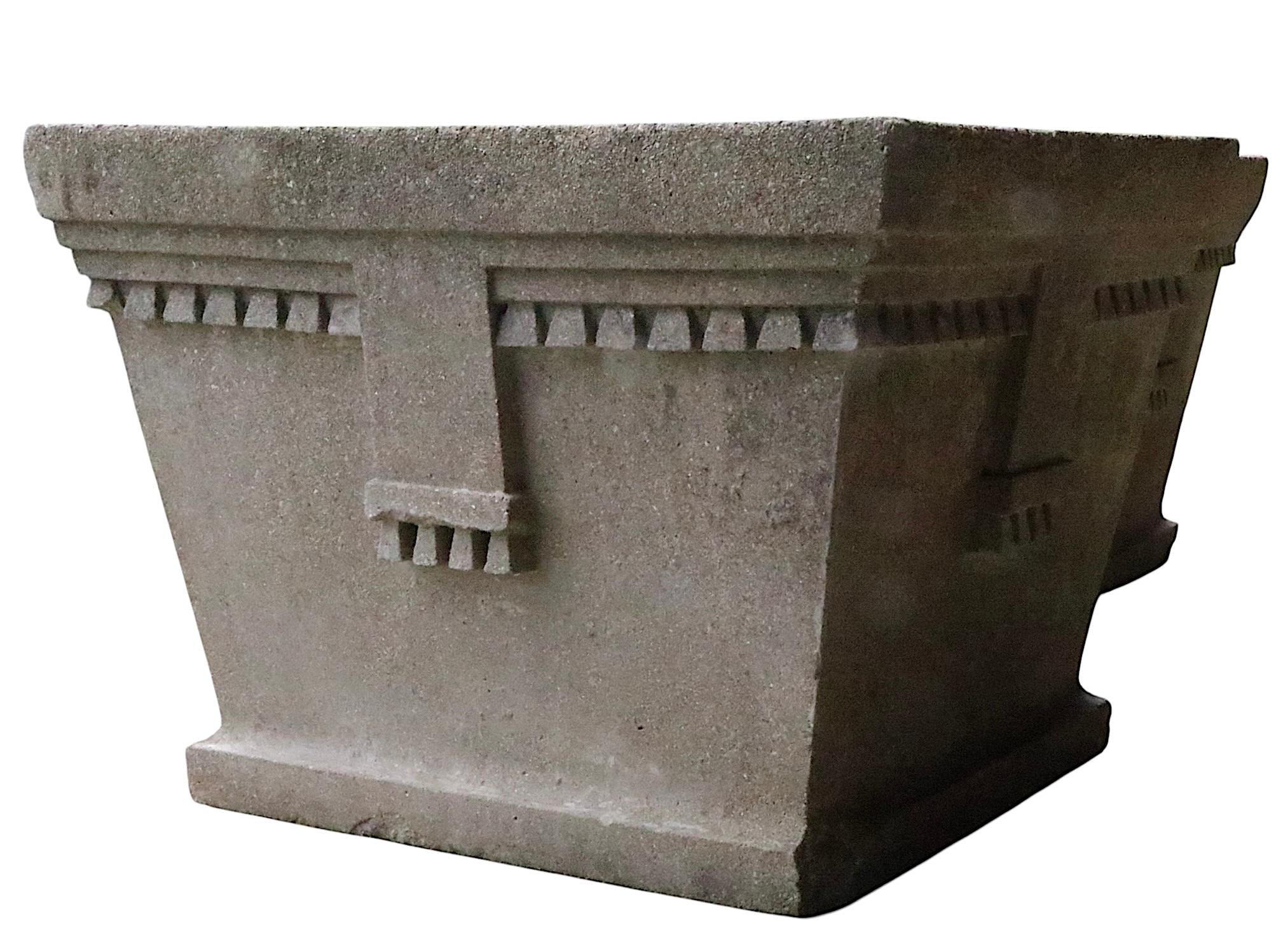 Ciment Pr. Large  1930's Art Deco Cement Planters en vente