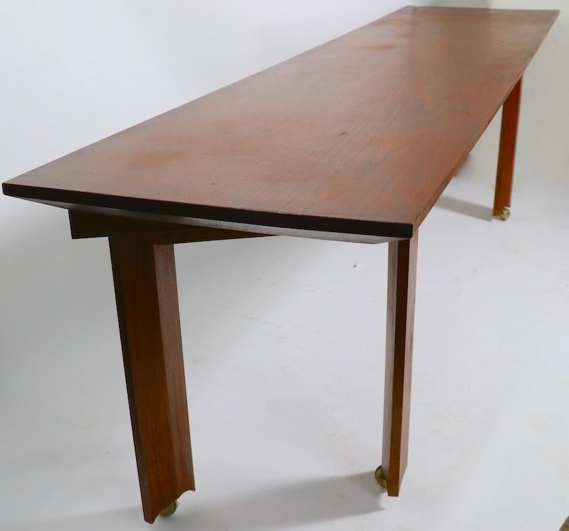 Pair of Large Mid Century Console Dining Tables Possibly Kagan 3