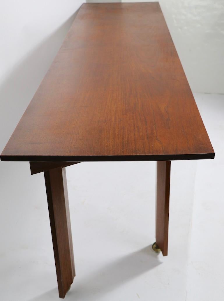 Pair of Large Mid Century Console Dining Tables Possibly Kagan 4