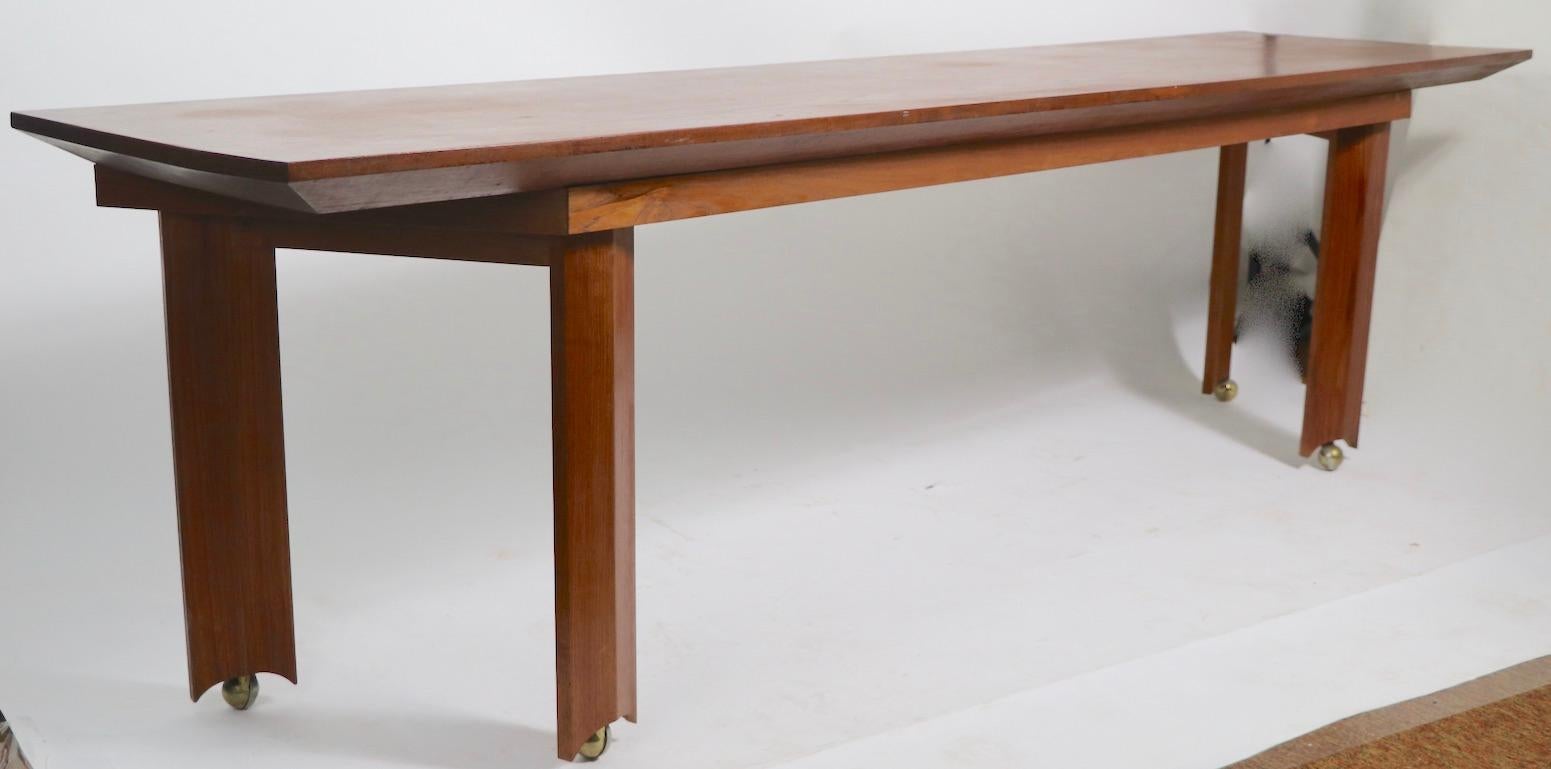 Pair of Large Mid Century Console Dining Tables Possibly Kagan 1