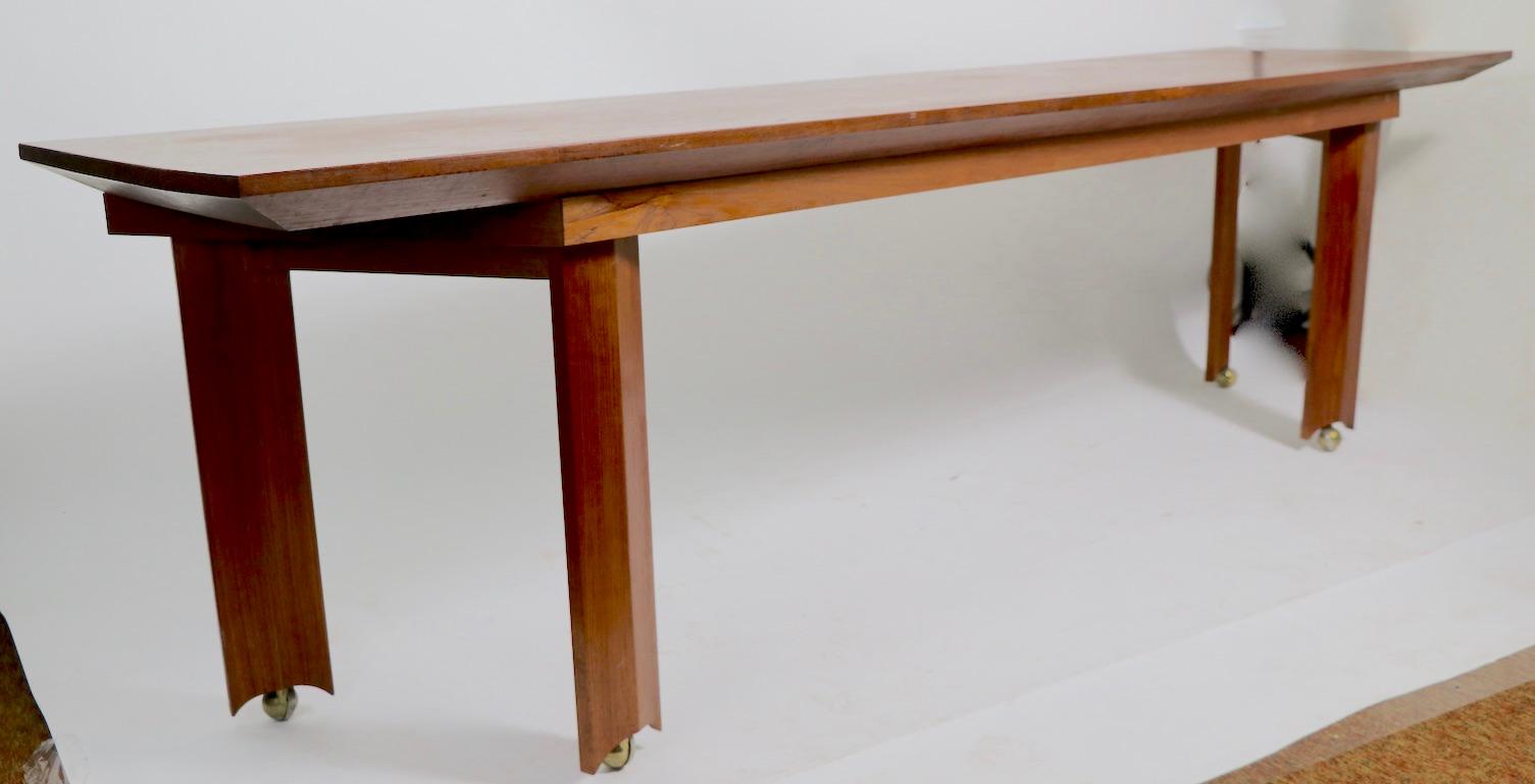 Pair of Large Mid Century Console Dining Tables Possibly Kagan 2