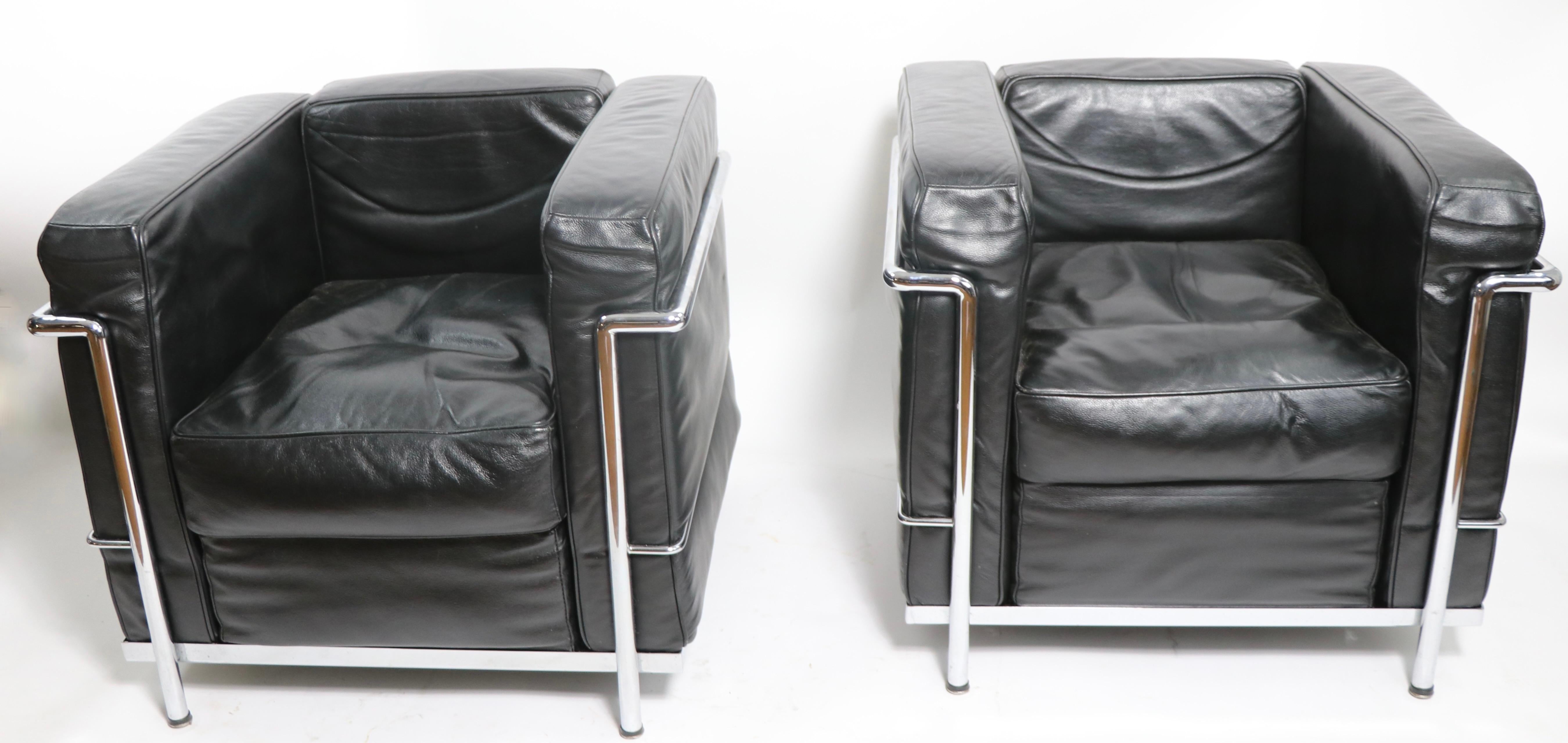 Pr. LC2  Petite Confort Modele Club Chairs by Le Corbusier 2