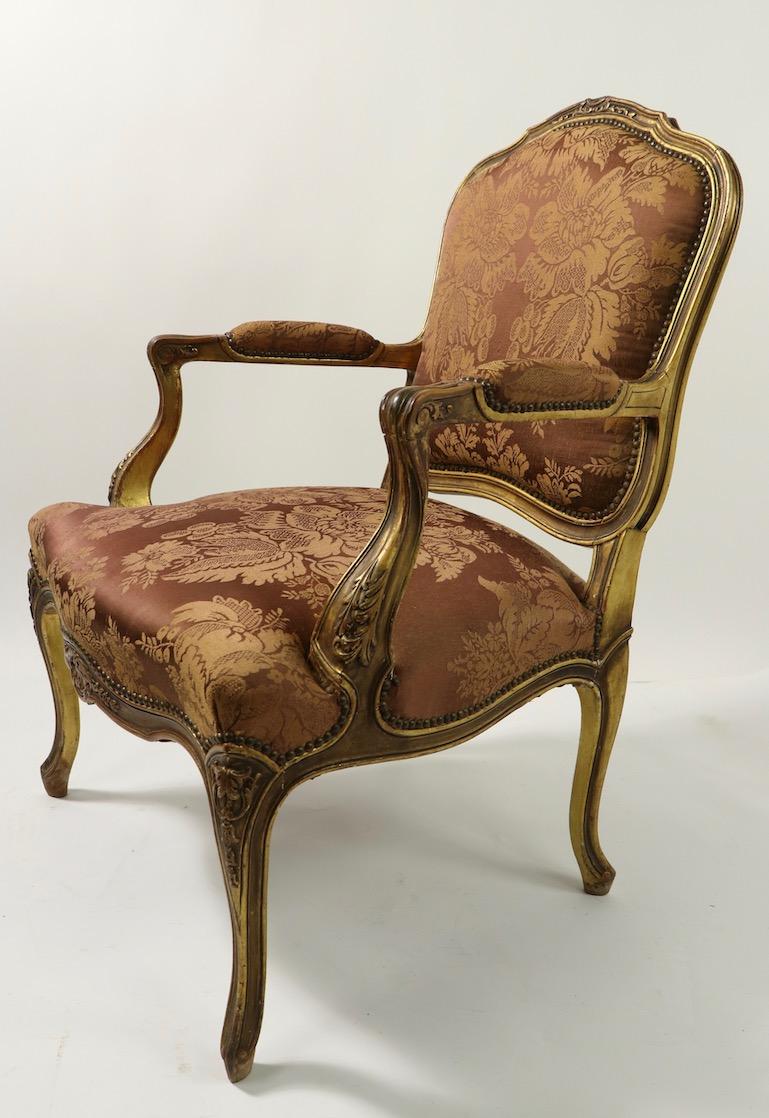 Louis XV Pair of Louis LV Style Fauteuil Chairs