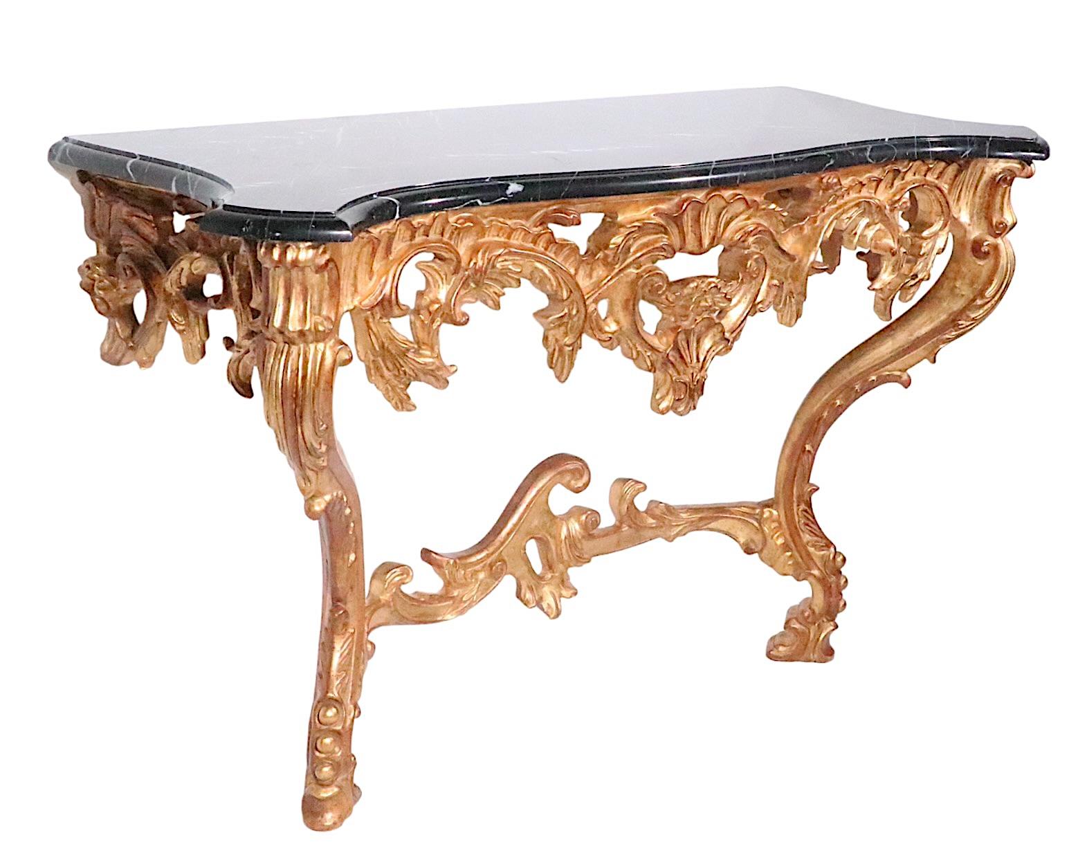 Pr. Louis XV Style Gilt and Marble Consoles Made in Italy 20th C For Sale 7