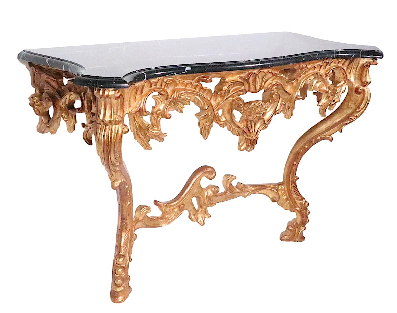 Pr. Vergoldete Konsolen im Stil Louis XV und Marmor aus Italien 20. im Angebot 6