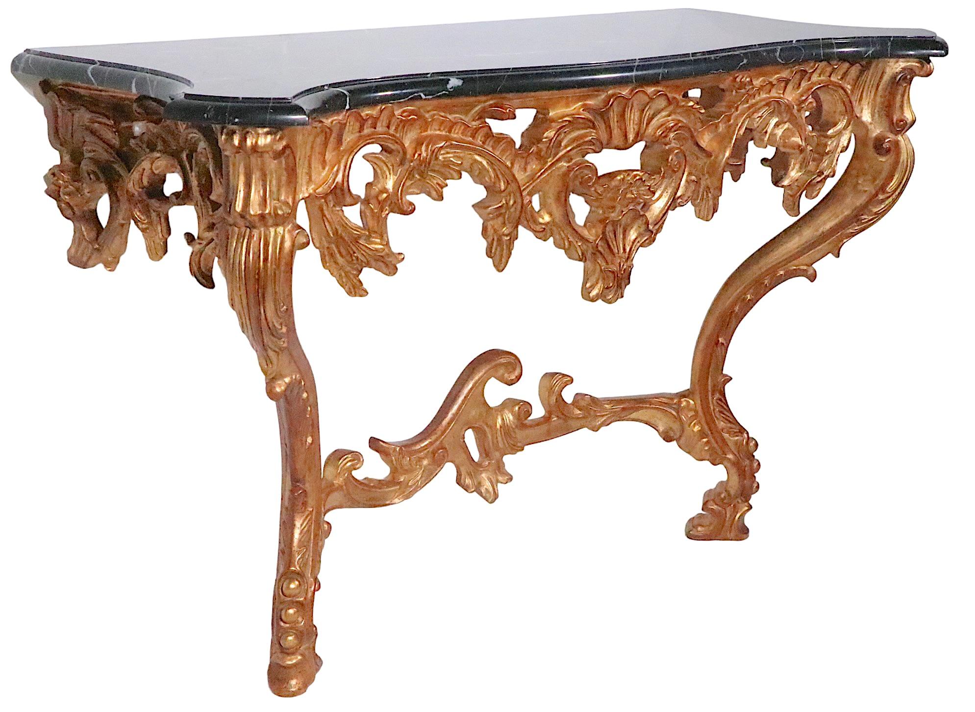 Pr. Louis XV Style Gilt and Marble Consoles Made in Italy 20th C For Sale 8