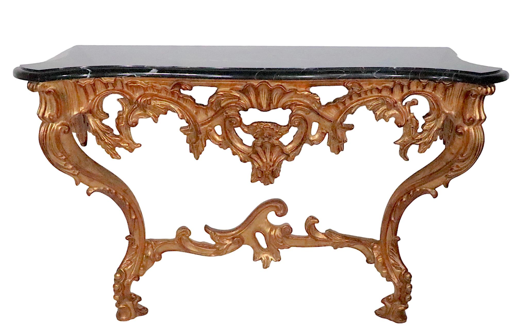 Pr. Vergoldete Konsolen im Stil Louis XV und Marmor aus Italien 20. im Angebot 8