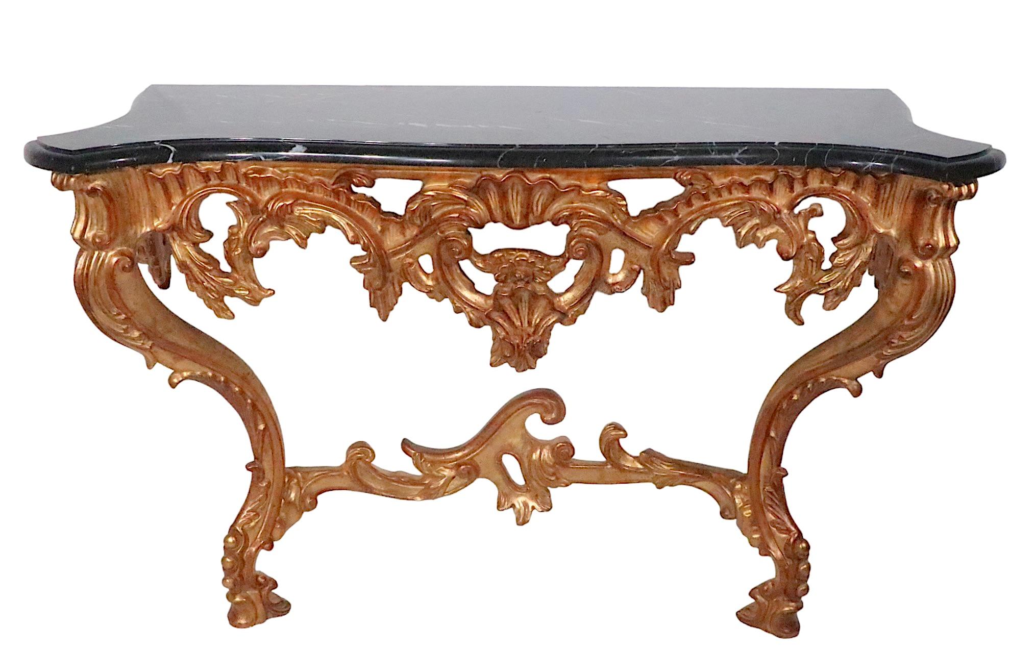 Pr. Louis XV Style Gilt and Marble Consoles Made in Italy 20th C For Sale 2