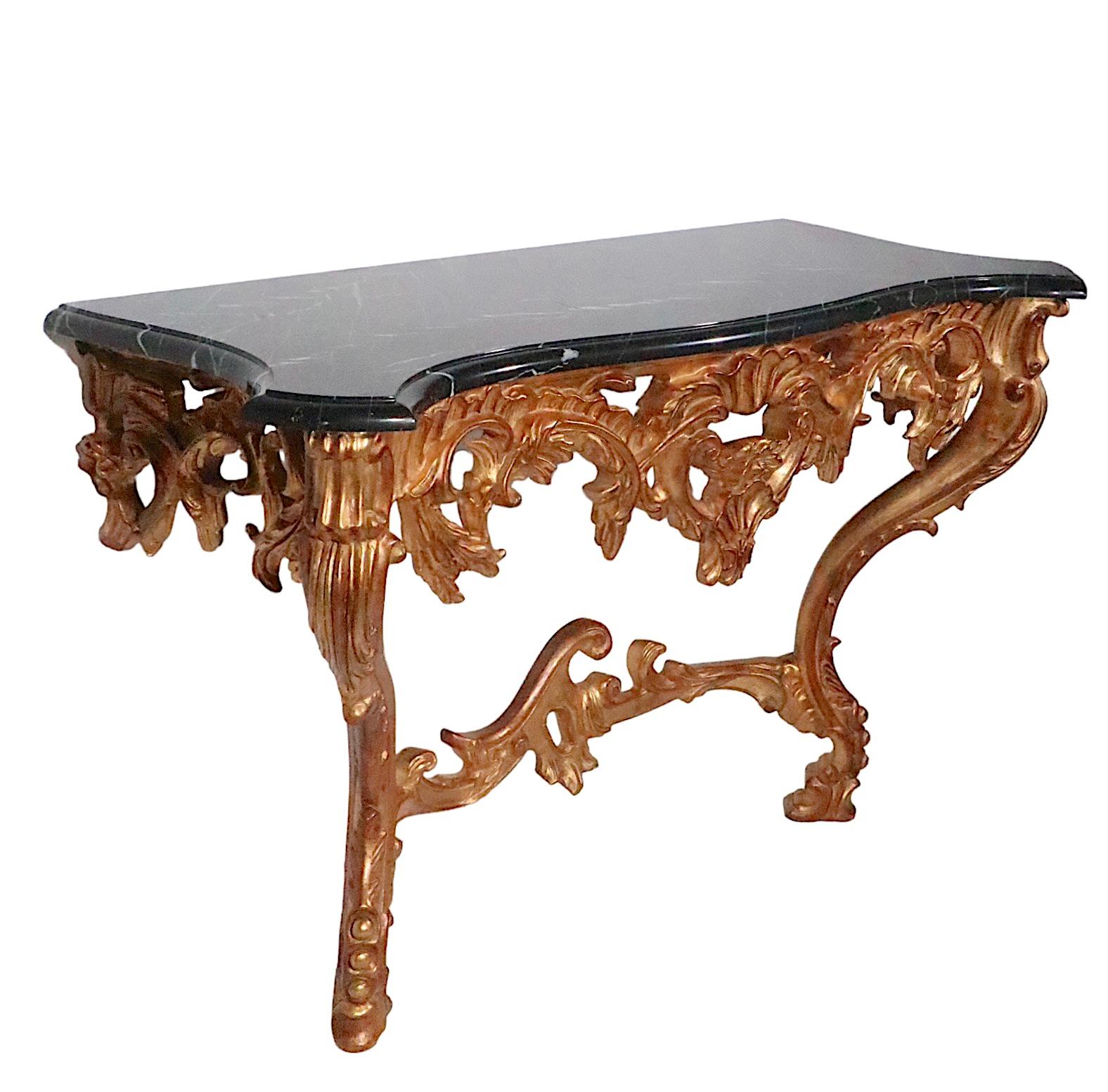 Pr. Louis XV Style Gilt and Marble Consoles Made in Italy 20th C For Sale 3