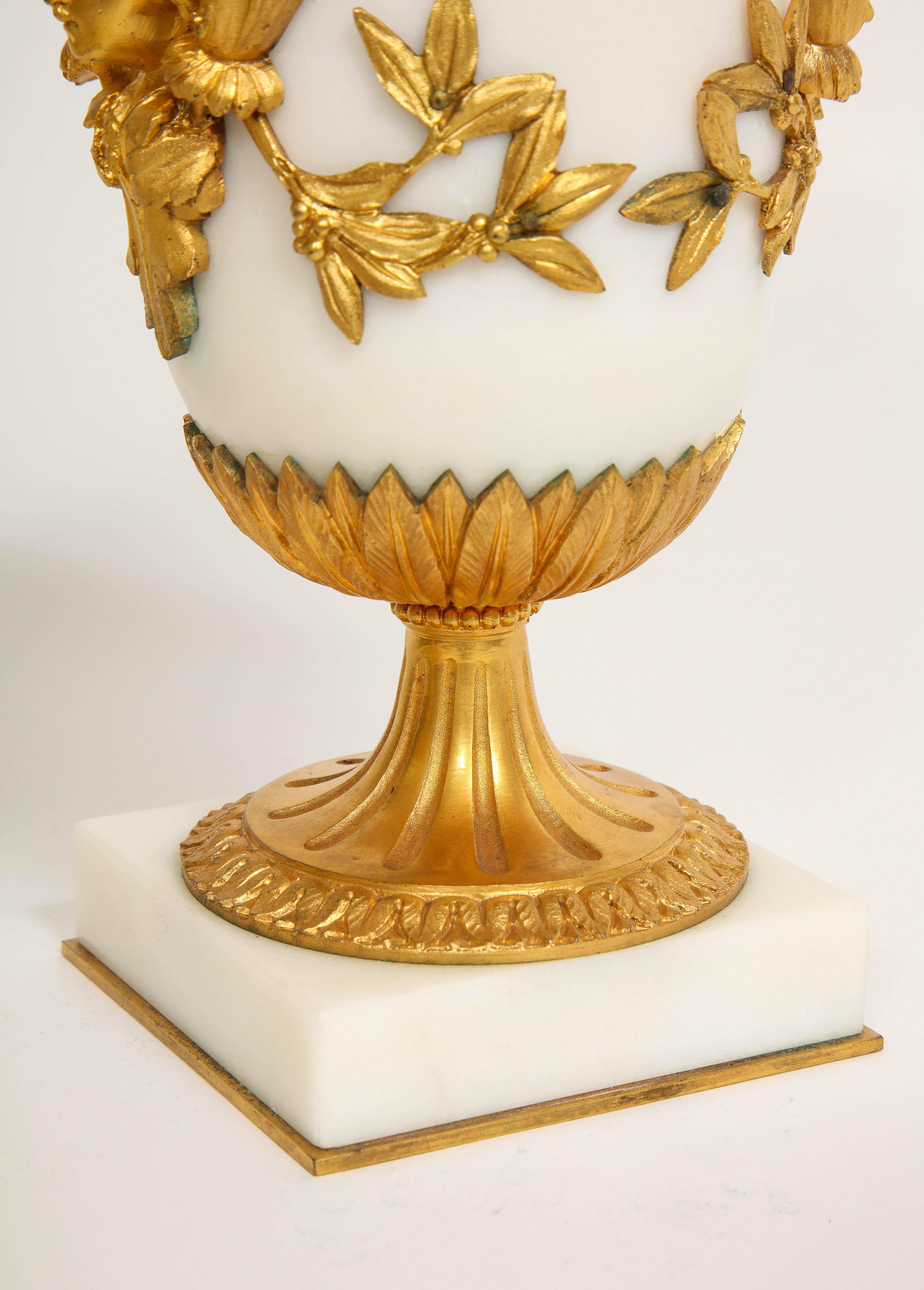Pr. Louis XVI French Dore Bz. Mntd Carrara Marble Potpourri's, Att. Henry Dasson For Sale 11