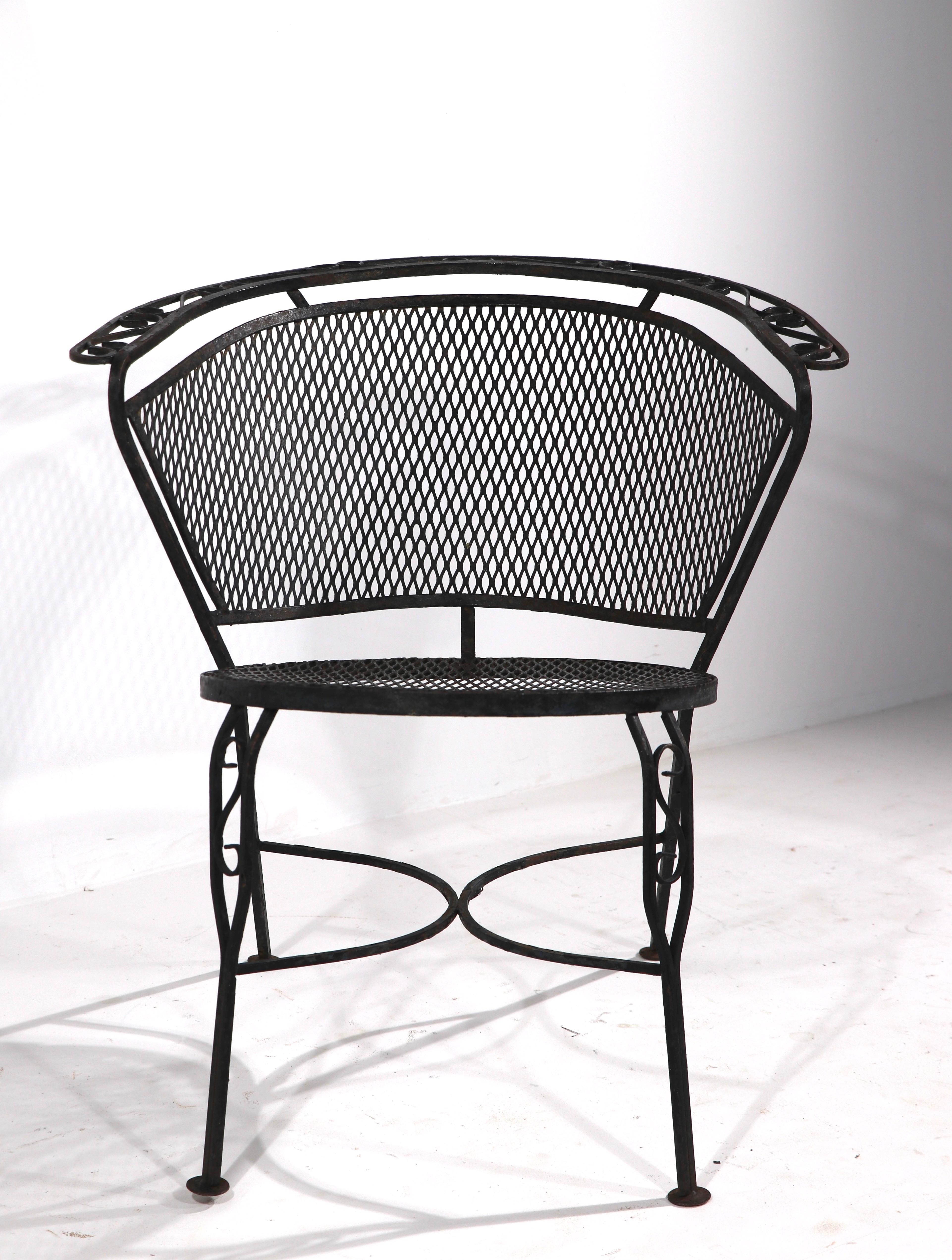 American Pr. Lounge Dining Patio Garden Chairs att. to Salterini For Sale