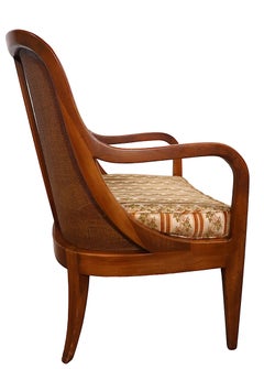 Pr. Low Slung Cane Back Lounge Chairs att. to Michael Taylor for  Baker