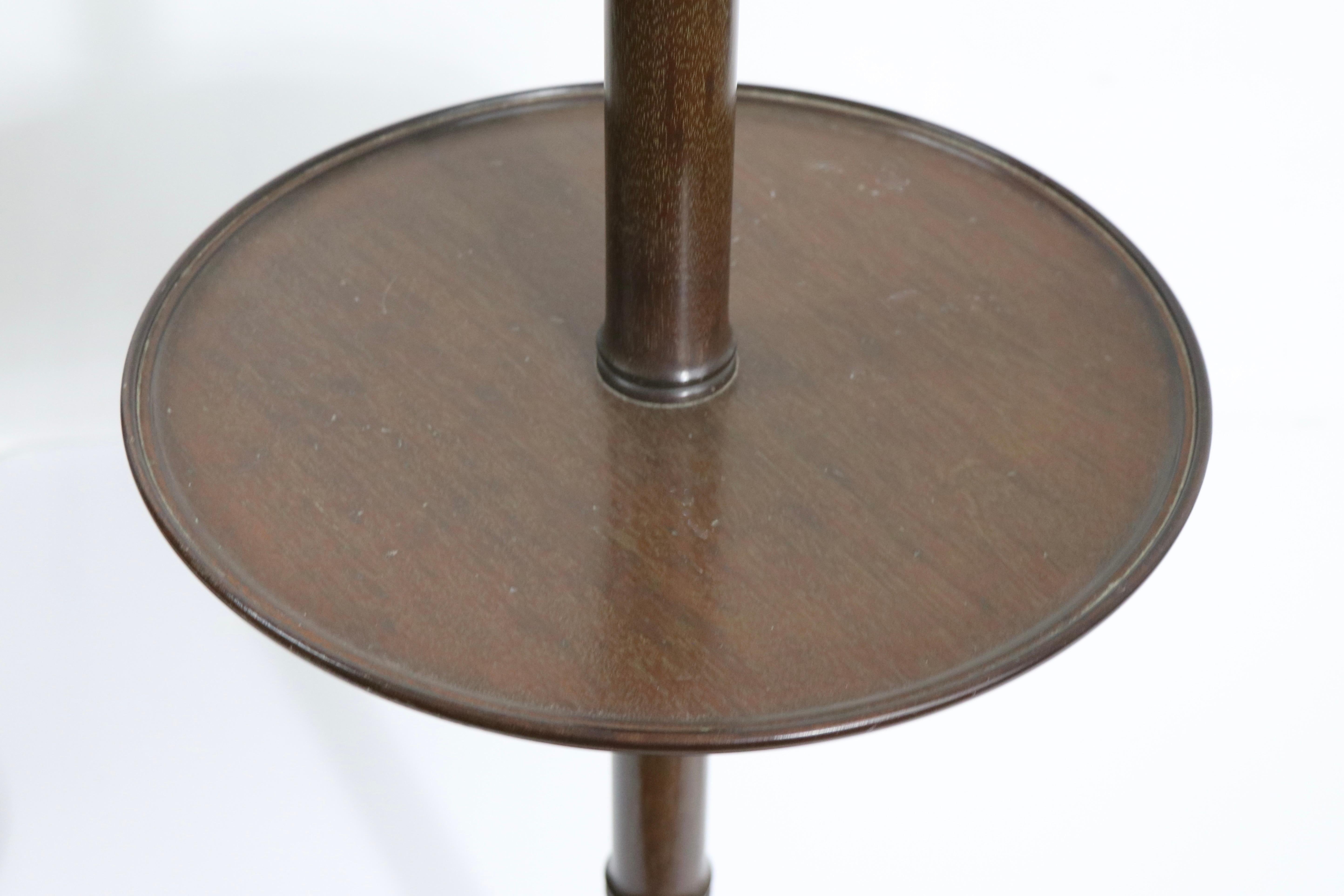 Pr.  Mahogany Floor Lamps with Table Surfaces 7