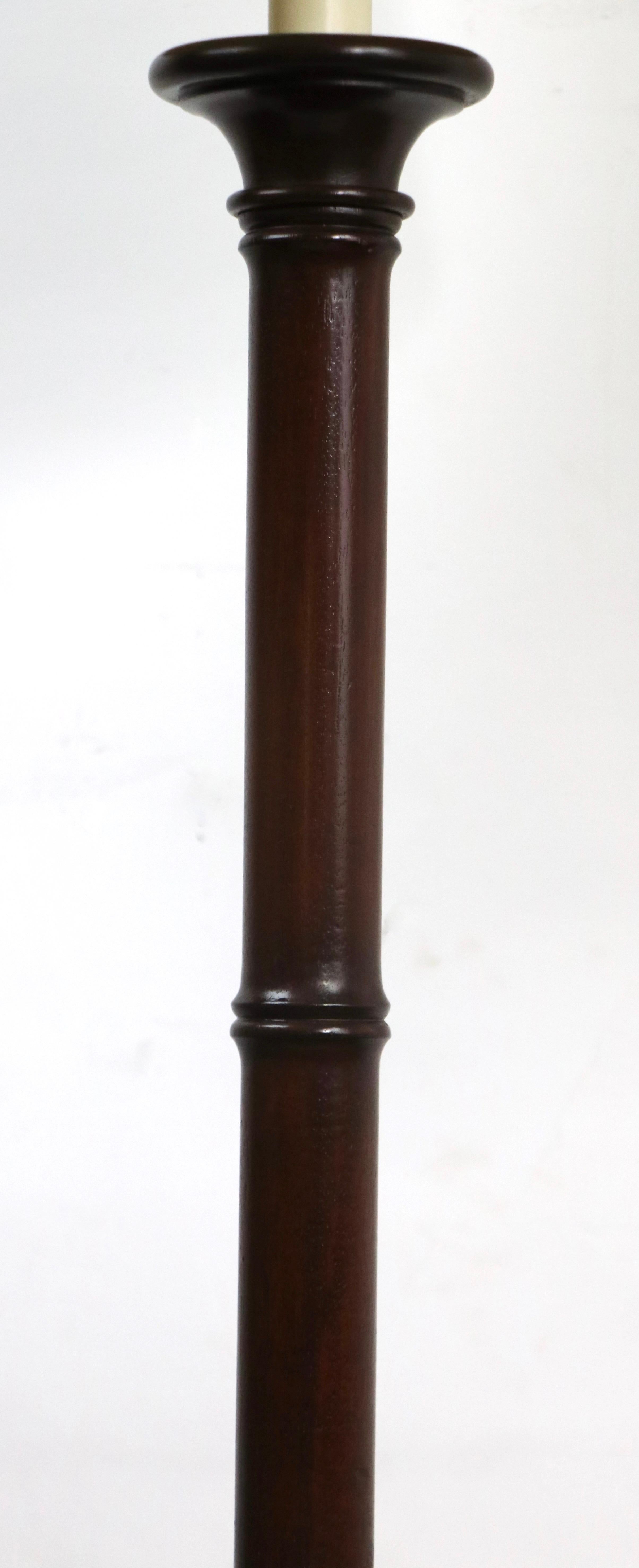 Pr.  Mahogany Floor Lamps with Table Surfaces 3