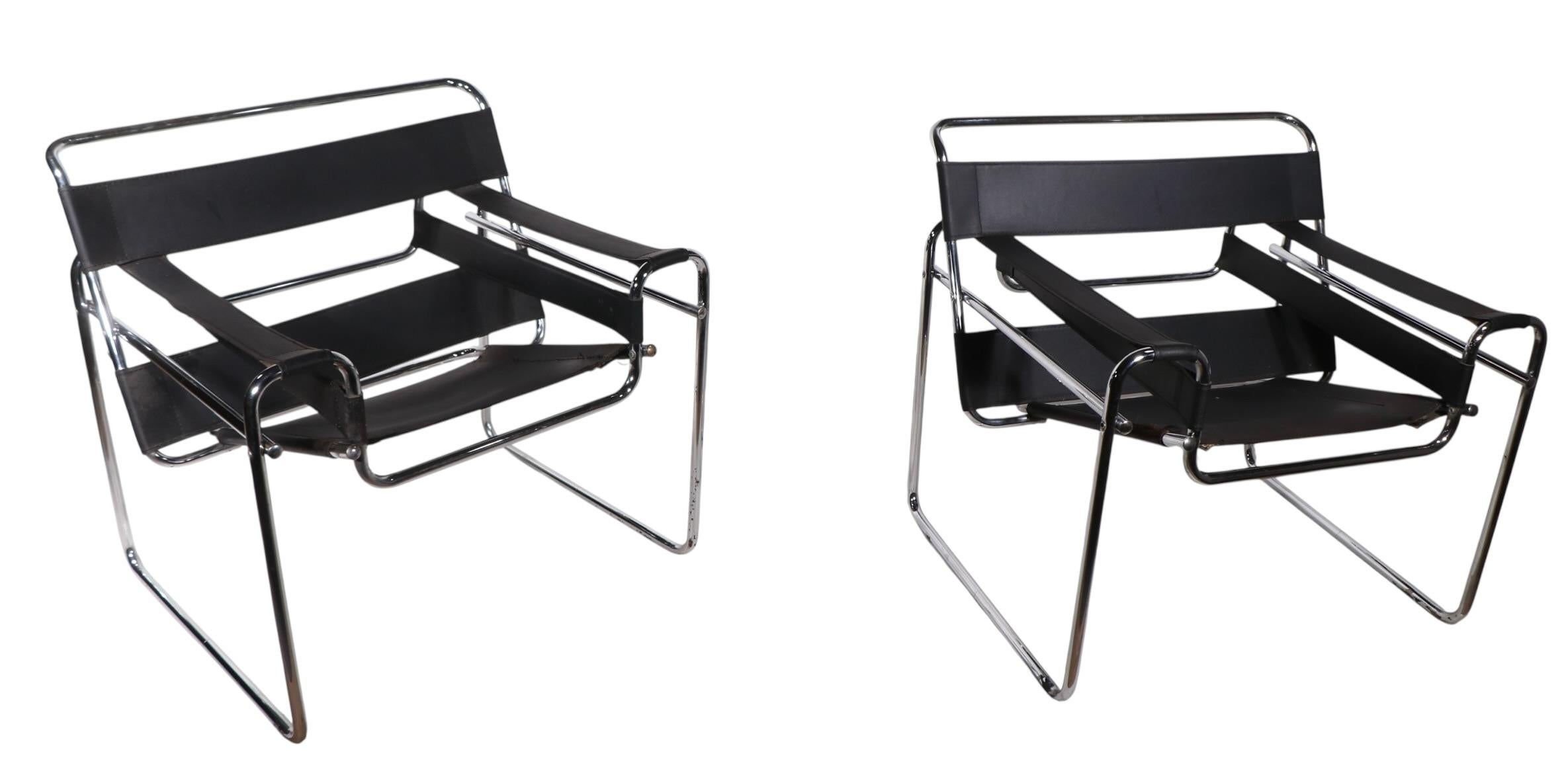 Pr. Sedie da salotto Marcel Breuer Wassily Made in Italy anni '70 circa in vendita 7