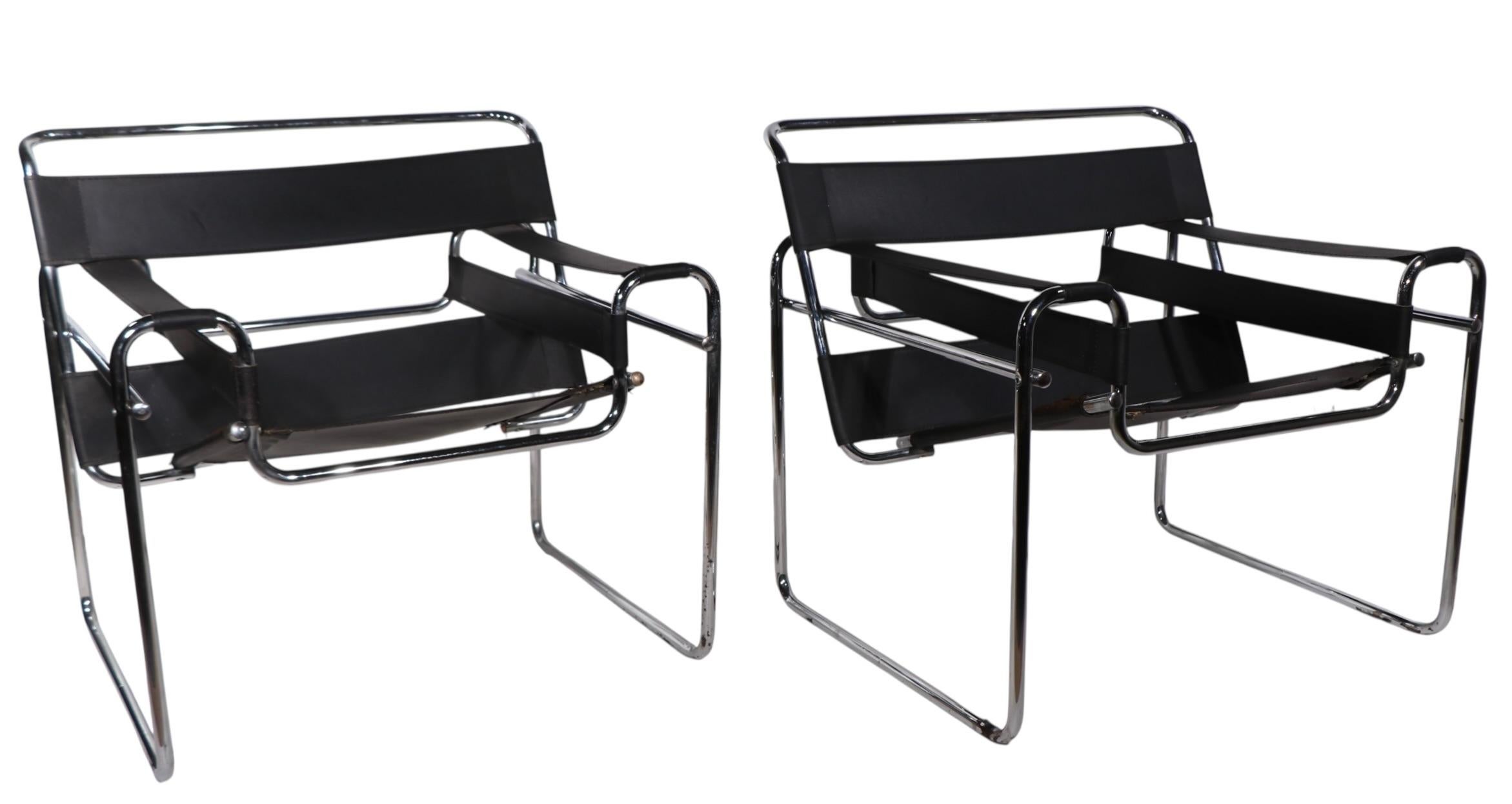 Italiano Pr. Sedie da salotto Marcel Breuer Wassily Made in Italy anni '70 circa in vendita
