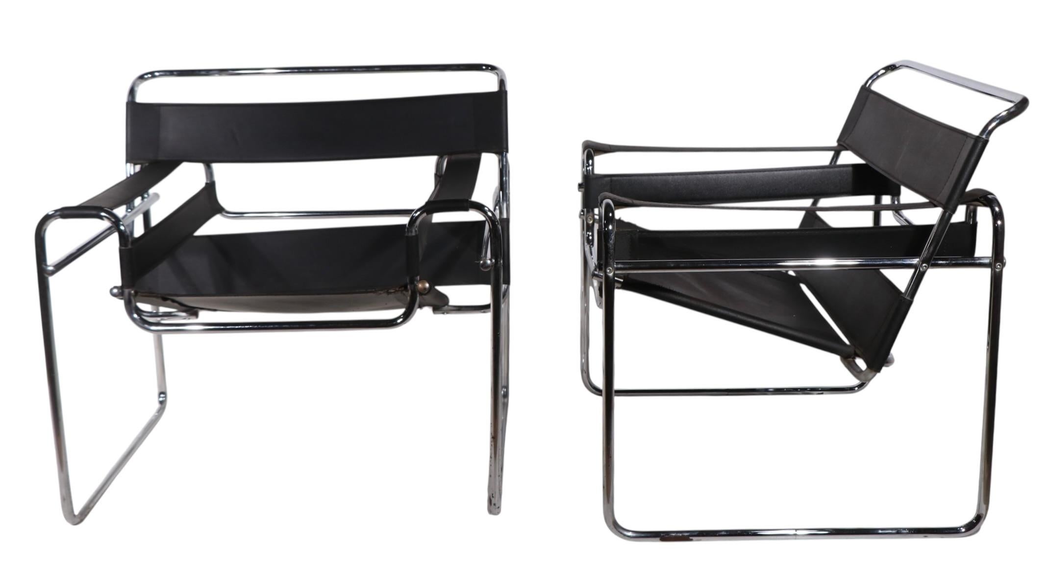 XX secolo Pr. Sedie da salotto Marcel Breuer Wassily Made in Italy anni '70 circa in vendita
