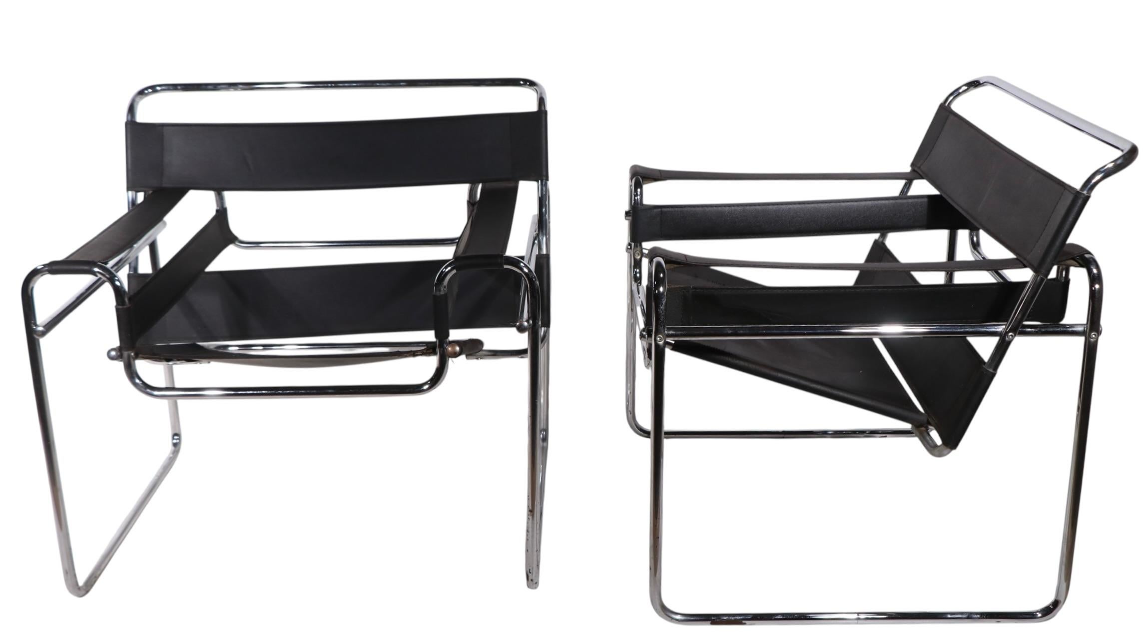 Pr. Sedie da salotto Marcel Breuer Wassily Made in Italy anni '70 circa in vendita 1