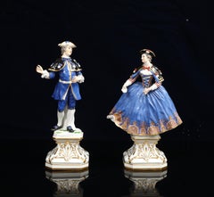 Figures d'amoureux royaux en porcelaine de Meissen, modelées par Johann Joachim Kändler