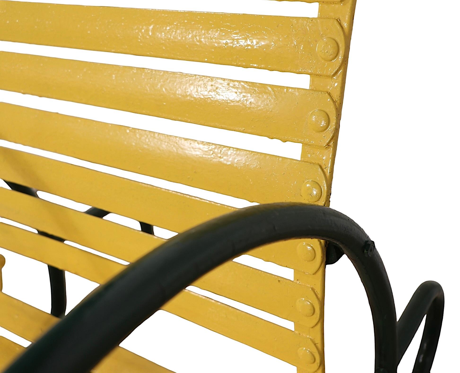 Pr.  Metal Art Deco Hoop Garden Patio Poolside  Rocking Chairs c. 1930's 10