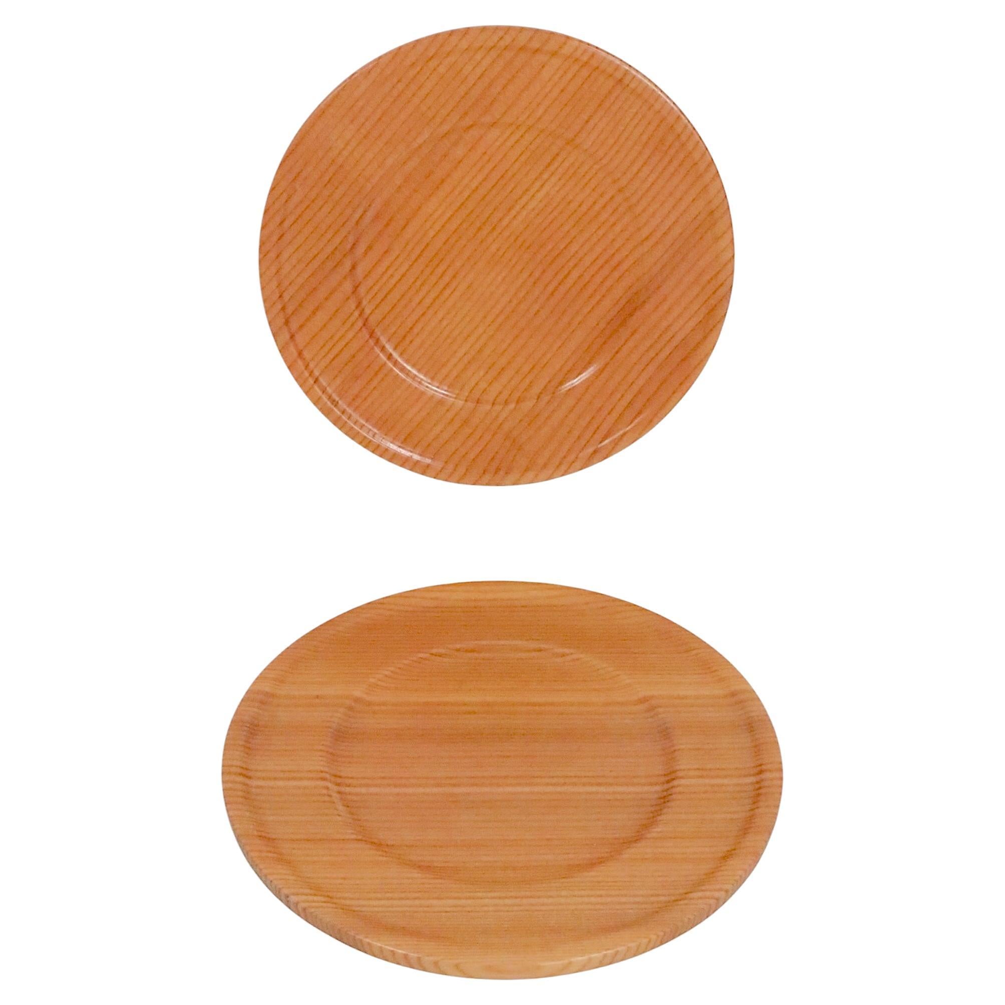 Pr.  Mid Century Aeroplan Wood Plates att. to Tapio Wirkkala c. 1950's