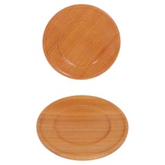 Pr.  Mid Century Aeroplan Wood Plates att. to Tapio Wirkkala c. 1950's