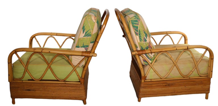 Pr. Mid Century Bamboo Lounge Chairs by Ficks Reed at 1stDibs