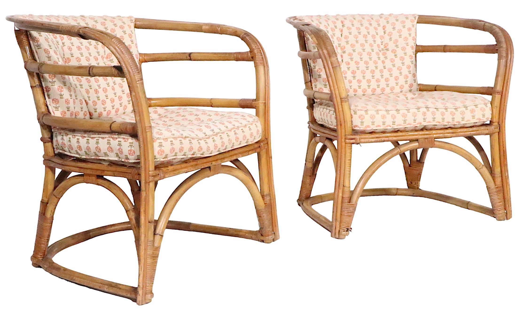 Pair, Midcentury Bamboo Tub Chairs  For Sale 6