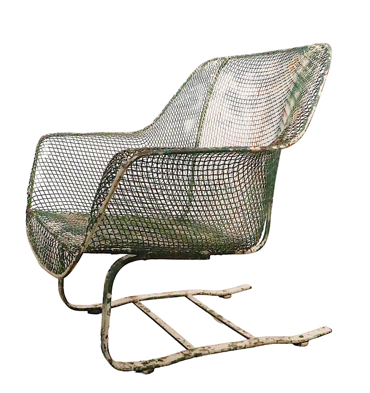 20th Century Pr. Mid Century  Cantilevered Sculptura Lounge Chairs by Woodard  For Sale