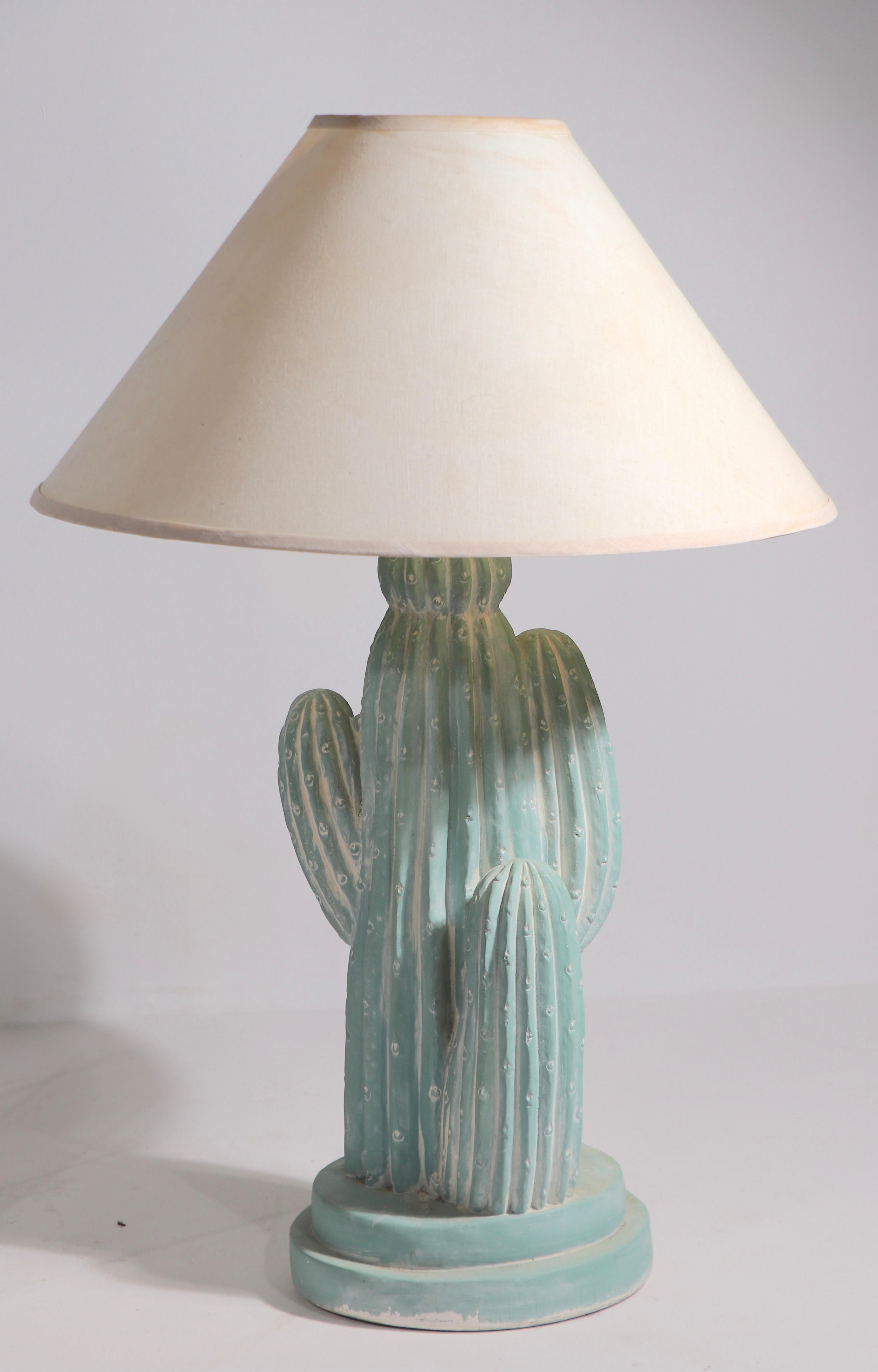 Pr. Mid Century Cast Plaster Cactus Table Lamps by Bon Art For Sale 2