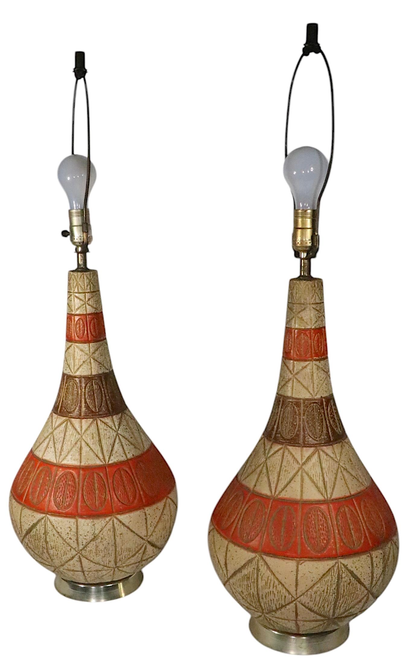 Pr. Lampes de table en céramique du milieu du siècle en vente 12
