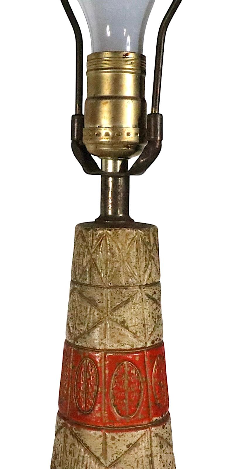 Métal Pr. Lampes de table en céramique du milieu du siècle en vente