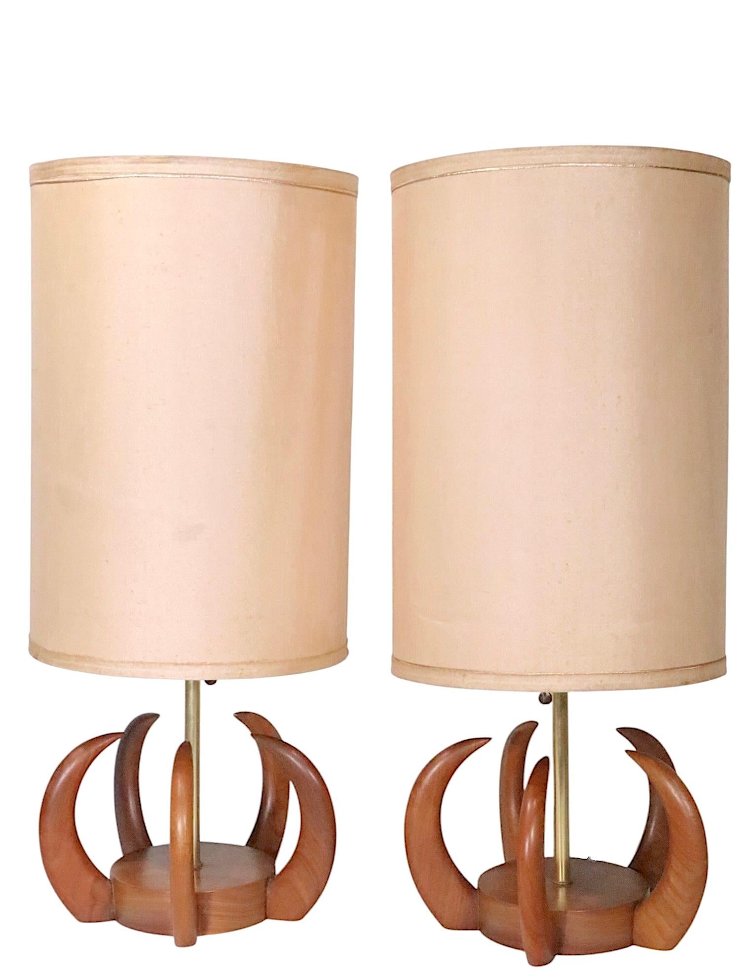Pr. Mid Century Claw Form Table Lamps after Modeline Pearsall c. 1950/60's en venta 7