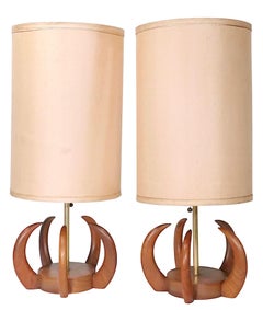 Pr. Mid Century Claw Form Table Lamps after Modeline Pearsall c. 1950/60's