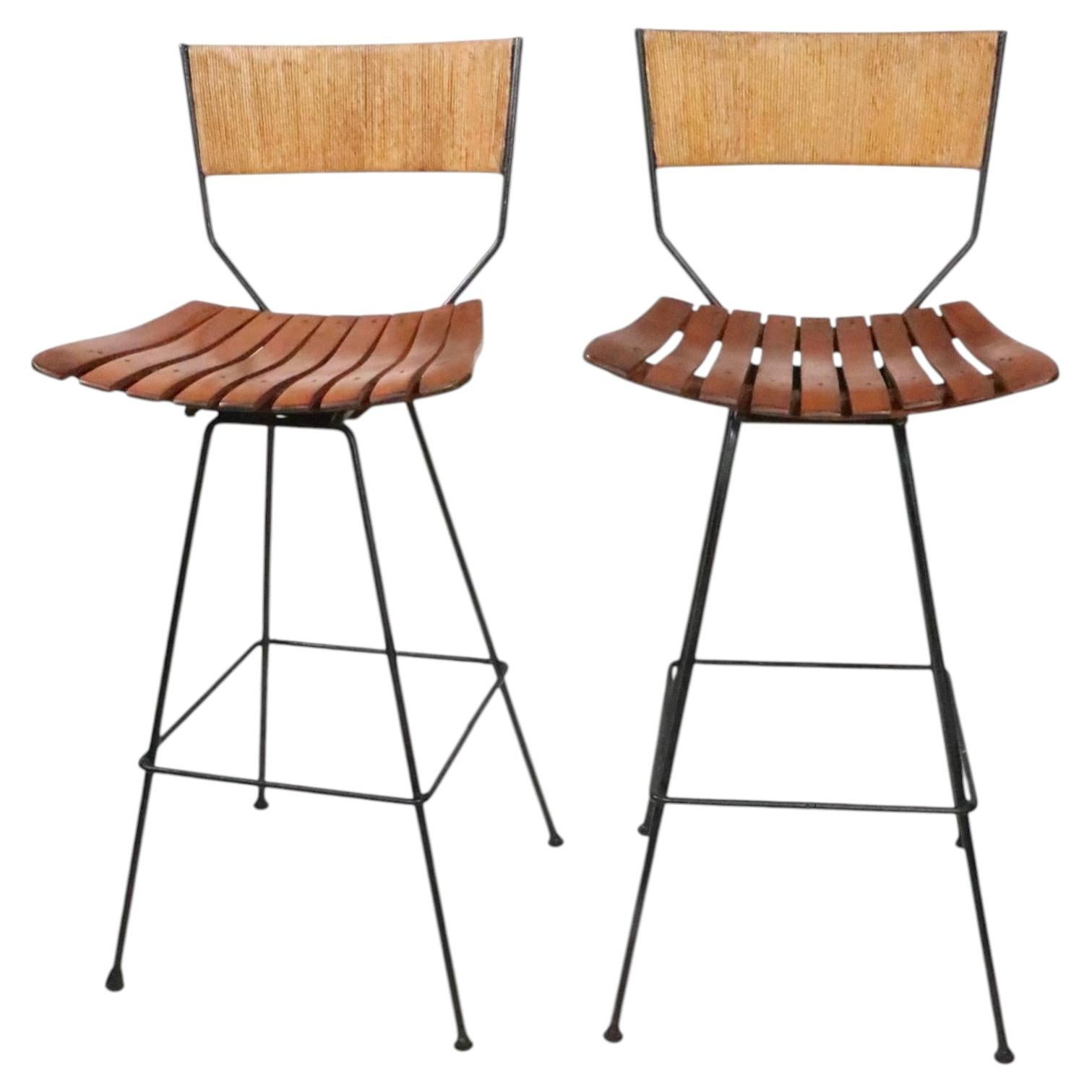 Pr. Mid Century Counter Height Stools by Arthur Umanoff for Raymor