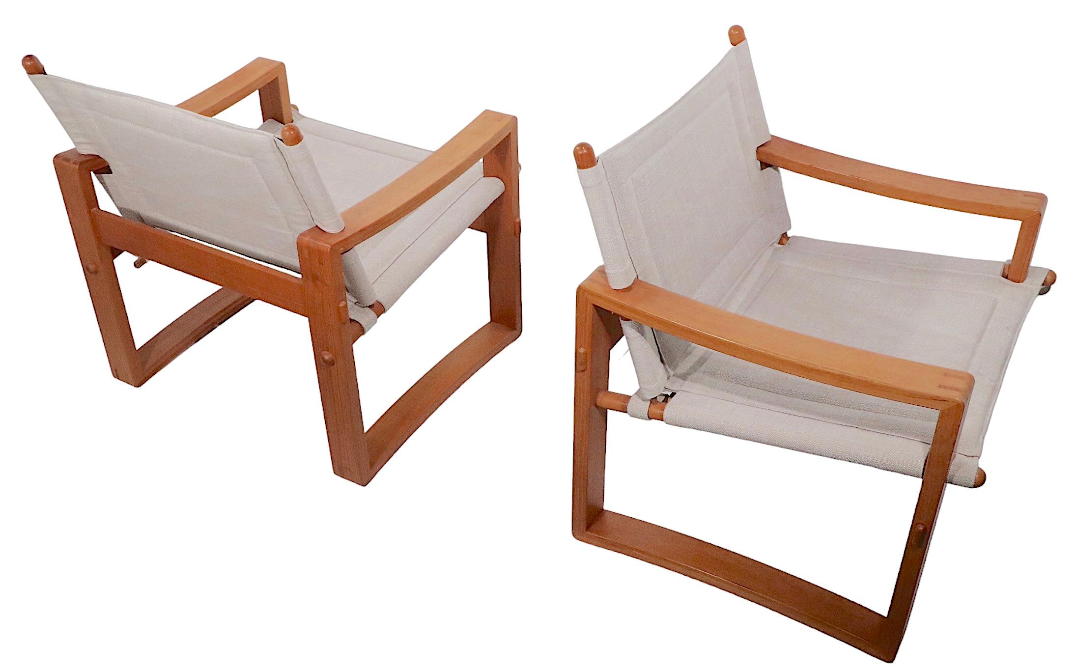 Pr. Mid Century Danish Modern Arm Lounge Chairs by Borge Jensen c. 1960's 6