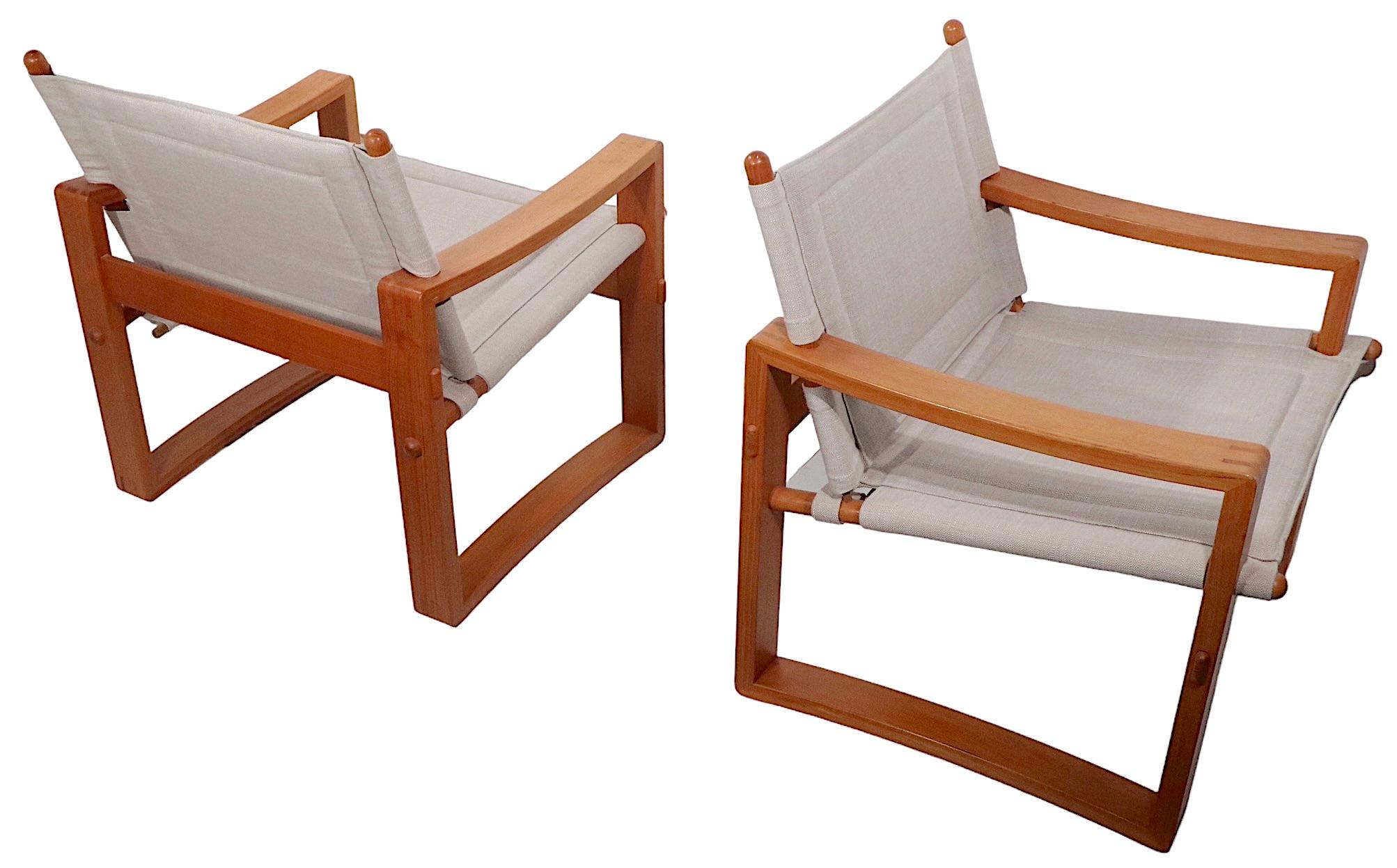 Pr. Mid Century Danish Modern Arm Lounge Chairs by Borge Jensen c. 1960's 7