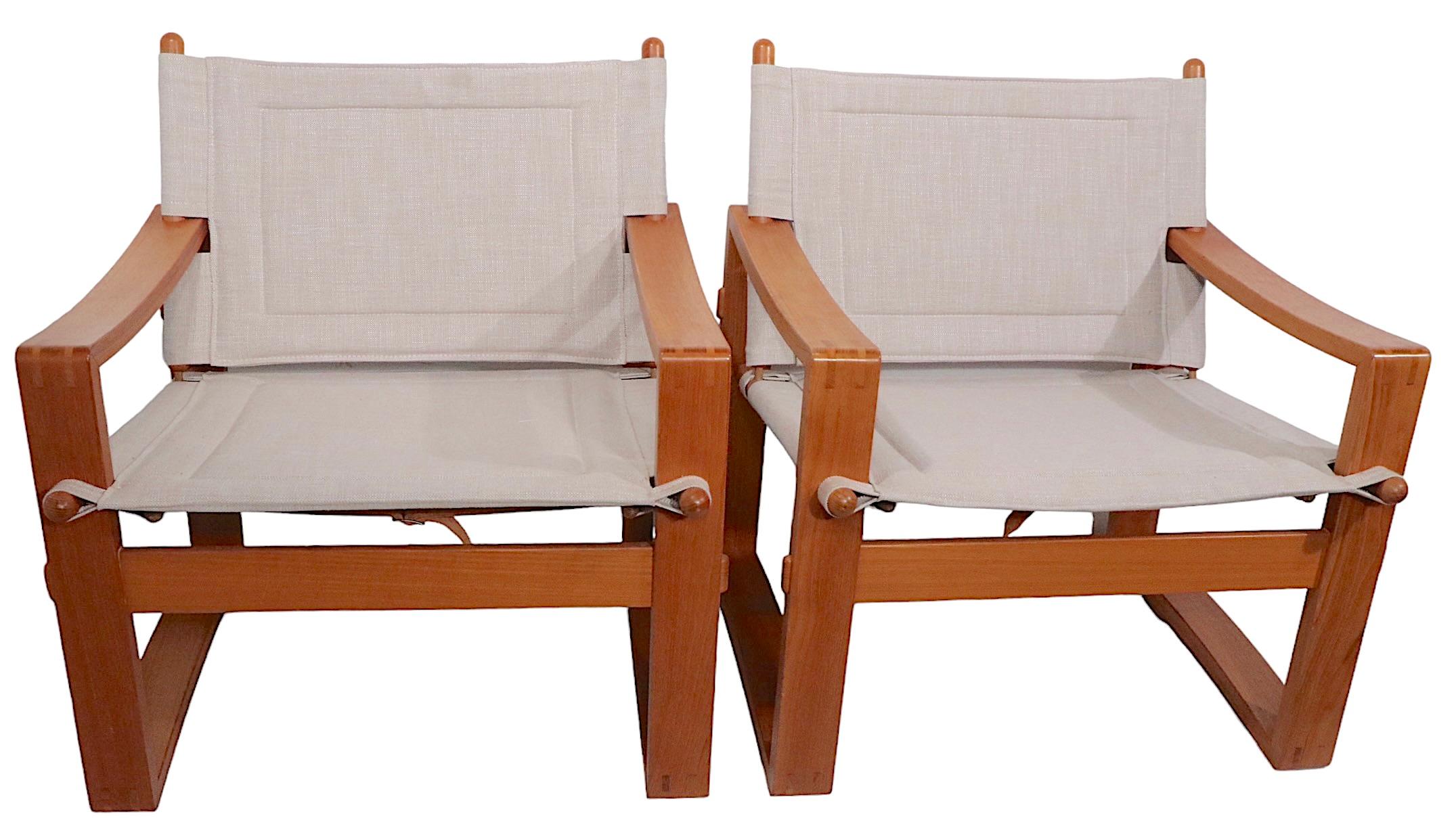 Pr. Mid Century Danish Modern Arm Lounge Chairs by Borge Jensen c. 1960's 1