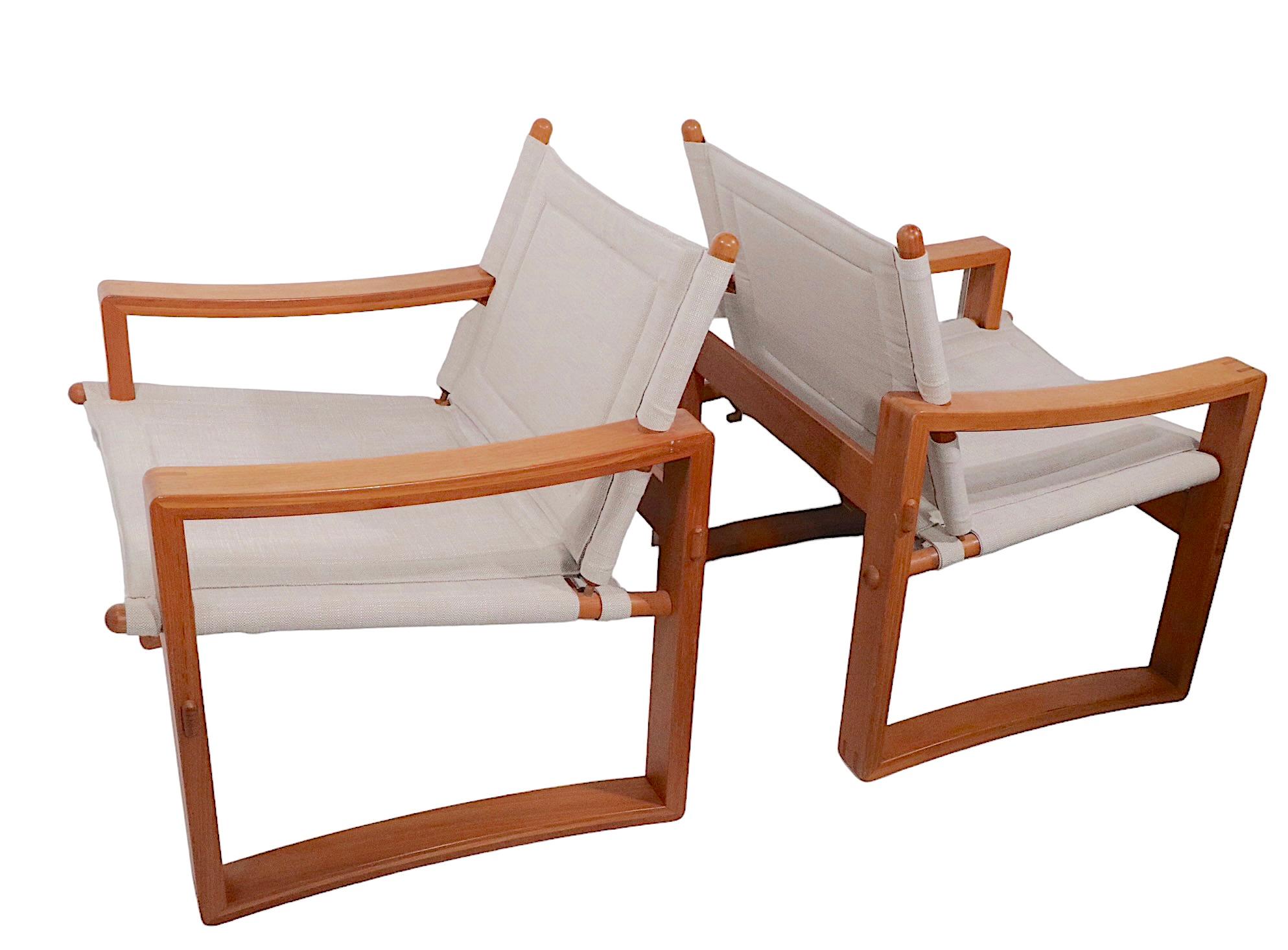 Pr. Mid Century Danish Modern Arm Lounge Chairs by Borge Jensen c. 1960's 2