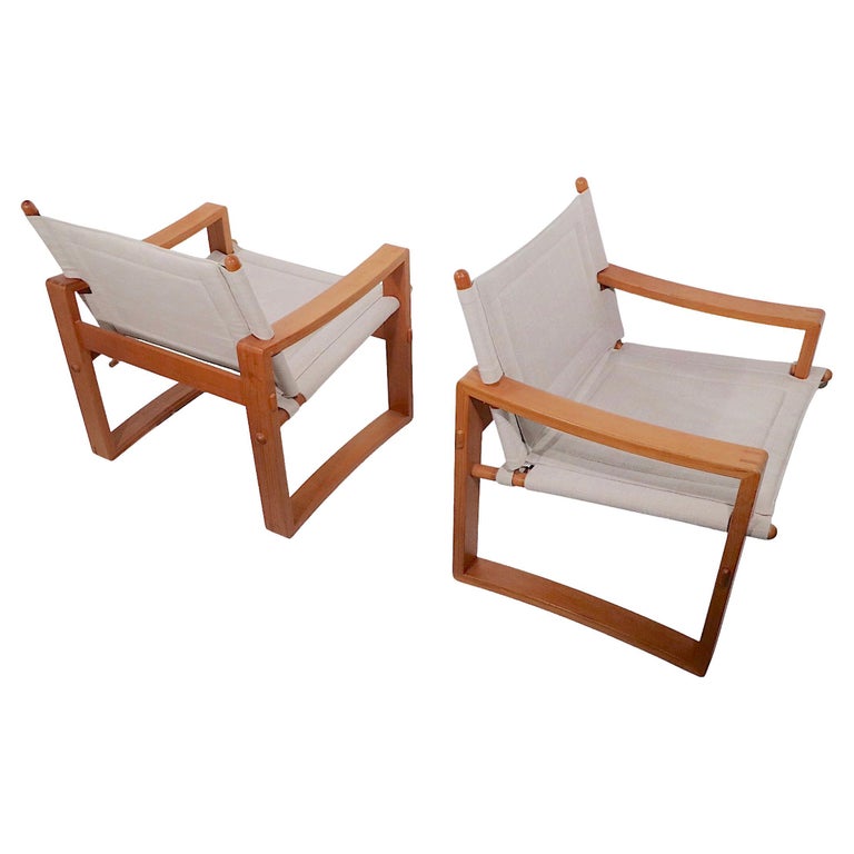 Pr. Mid Century Danish Modern Arm Lounge Chairs by Jensen c. 1960