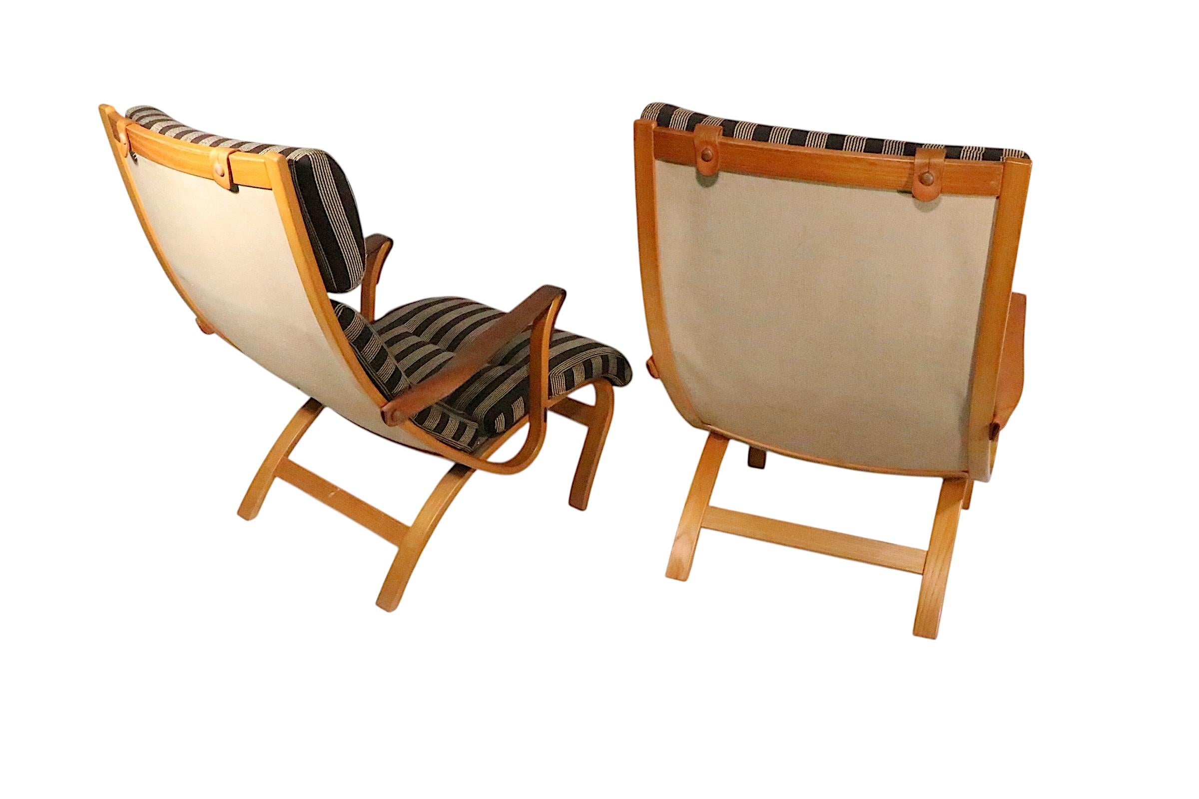 Pr. Mid Century Danish Modern Clipper Lounge Chairs by Soren Nissen & Ebbe Gehl For Sale 5