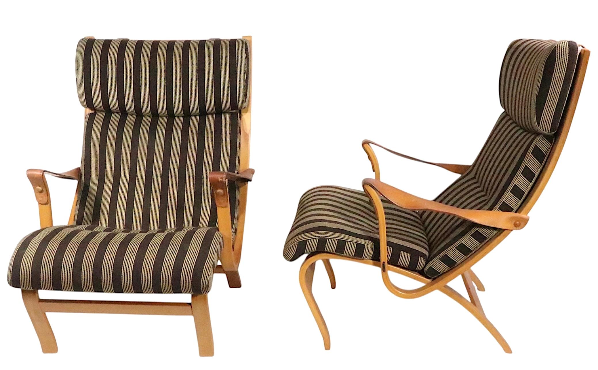 Scandinavian Modern Pr. Mid Century Danish Modern Clipper Lounge Chairs by Soren Nissen & Ebbe Gehl For Sale